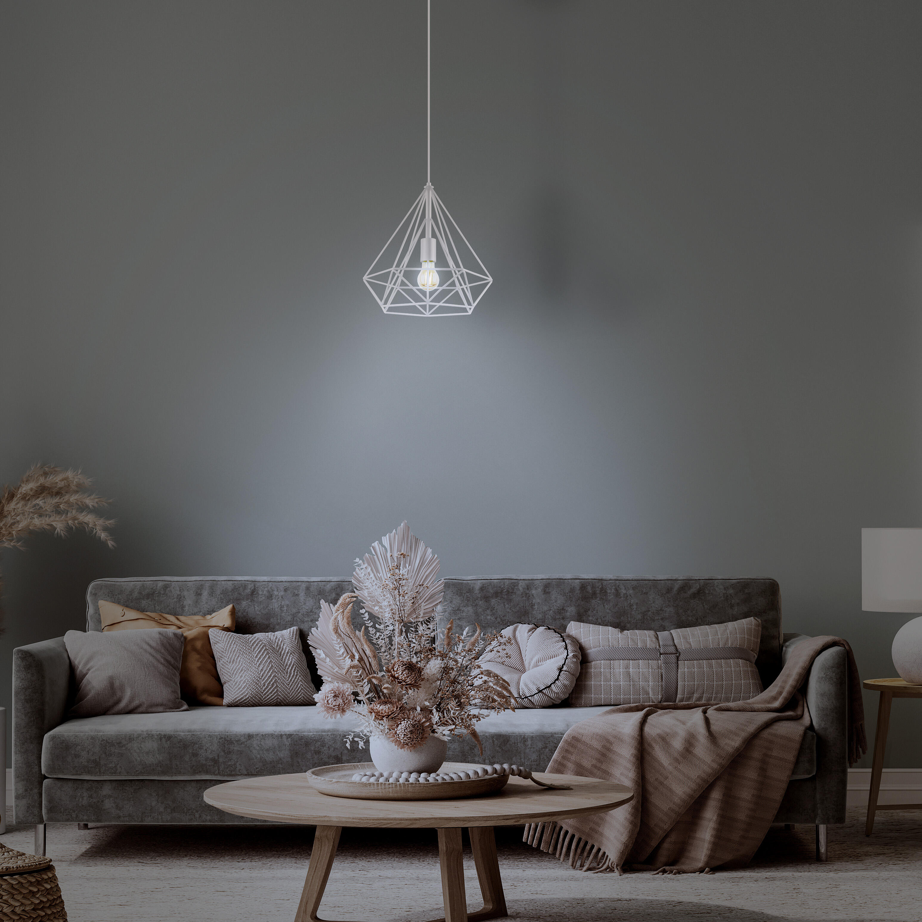 Lampa wisząca Byron biała E27 Inspire