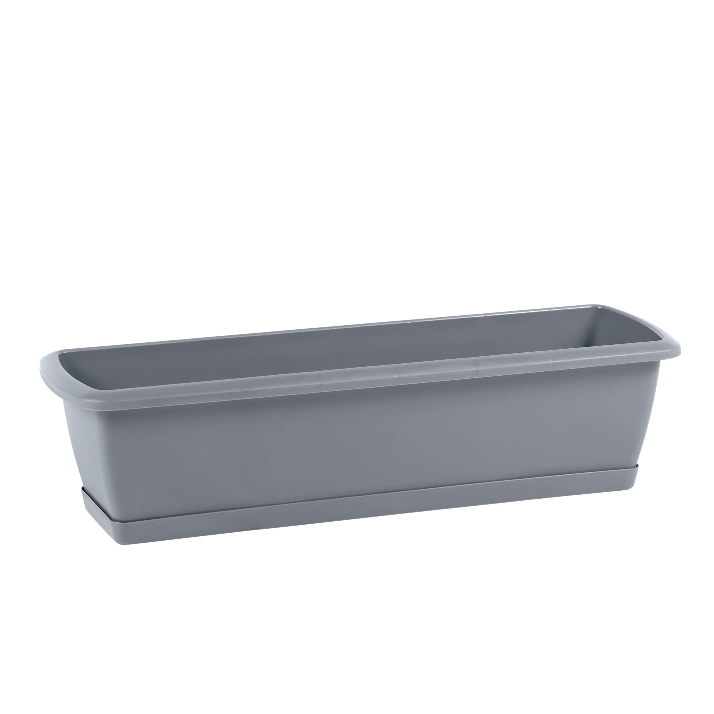 Skrzynka balkonowa 59x18.4 cm szara z podstawką Prosperplast