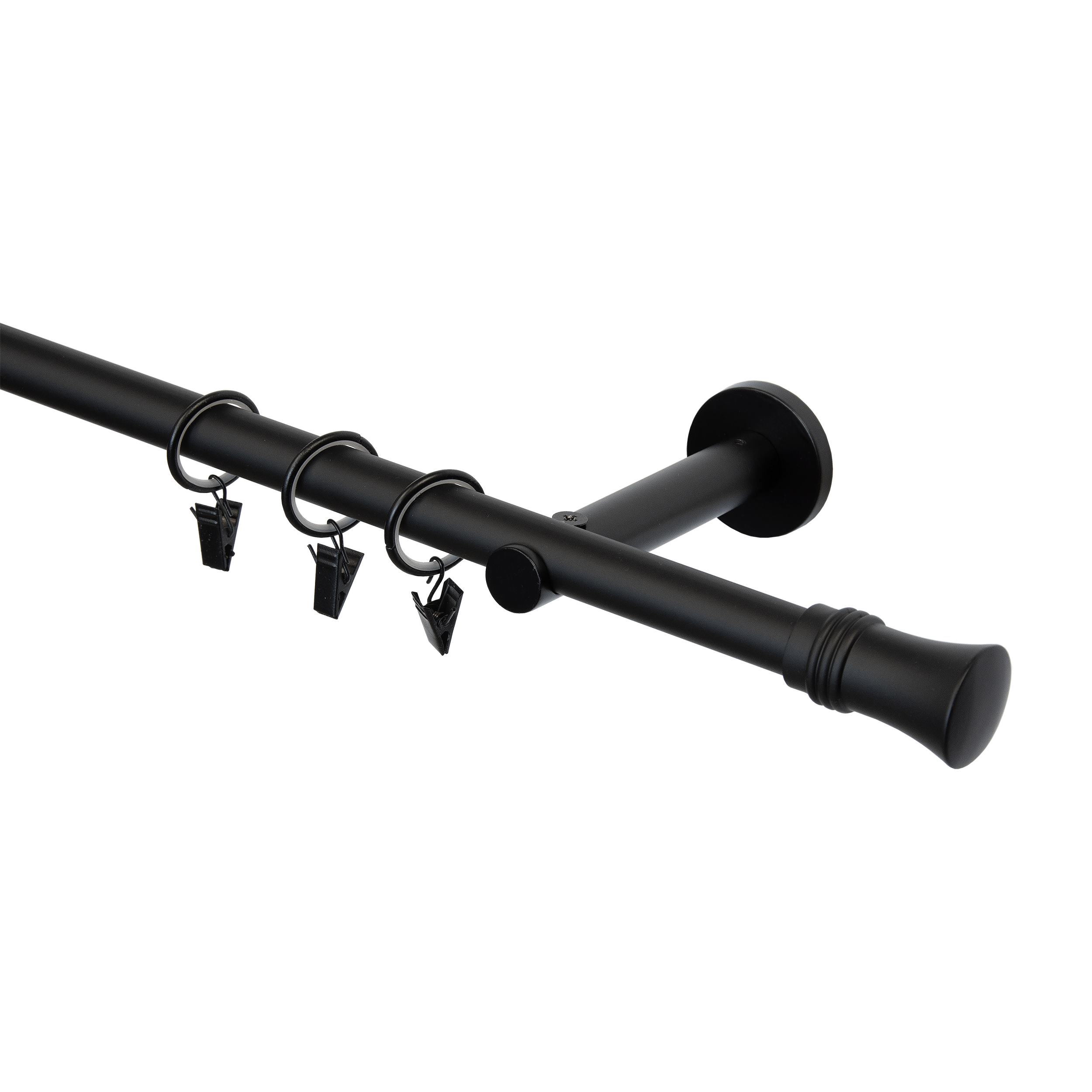 Karnisz Capri 200 cm pojedynczy czarny mat 19 mm Inspire