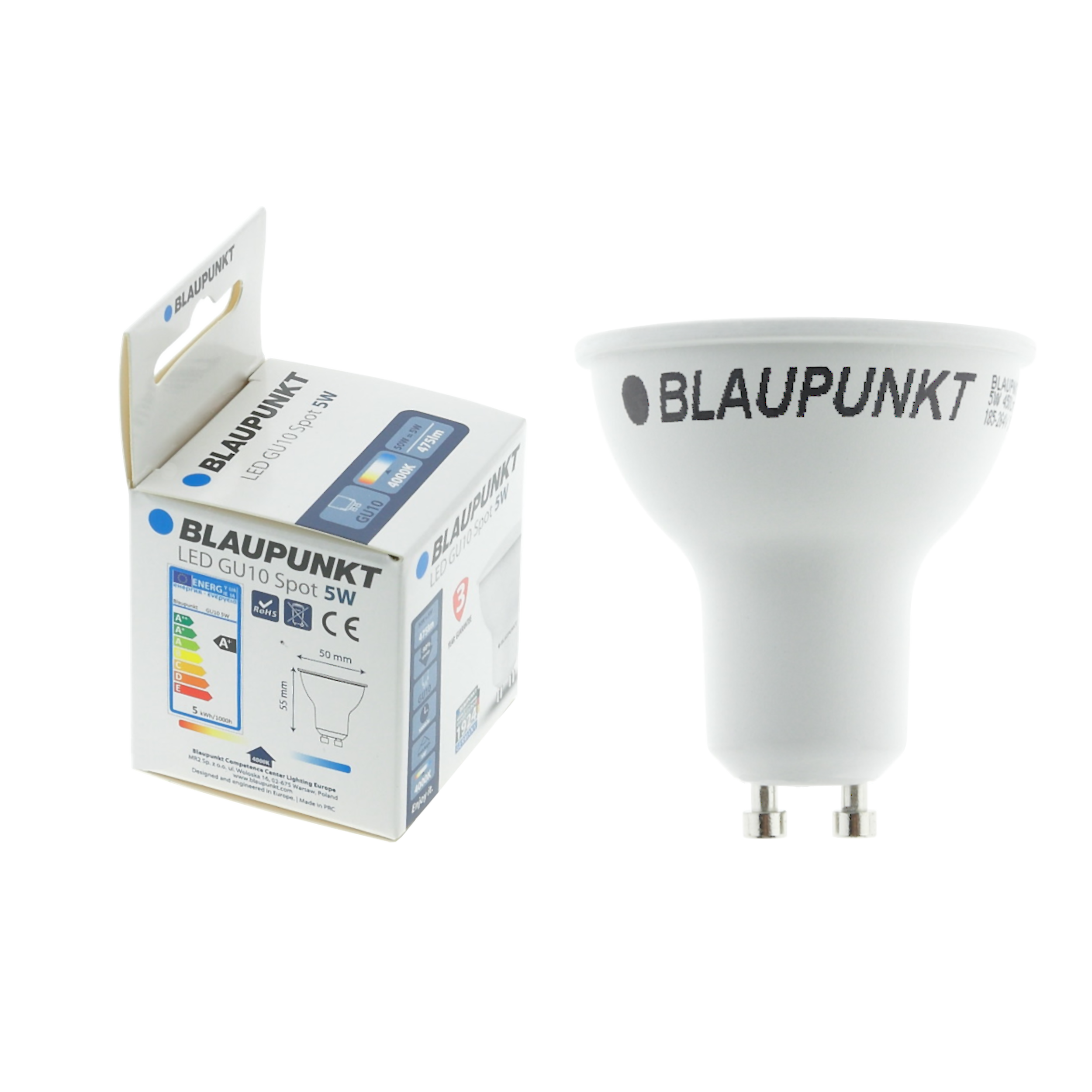 Żarówka LED GU10 (230V) 5W 450 lm Neutralna biel Blaupunkt