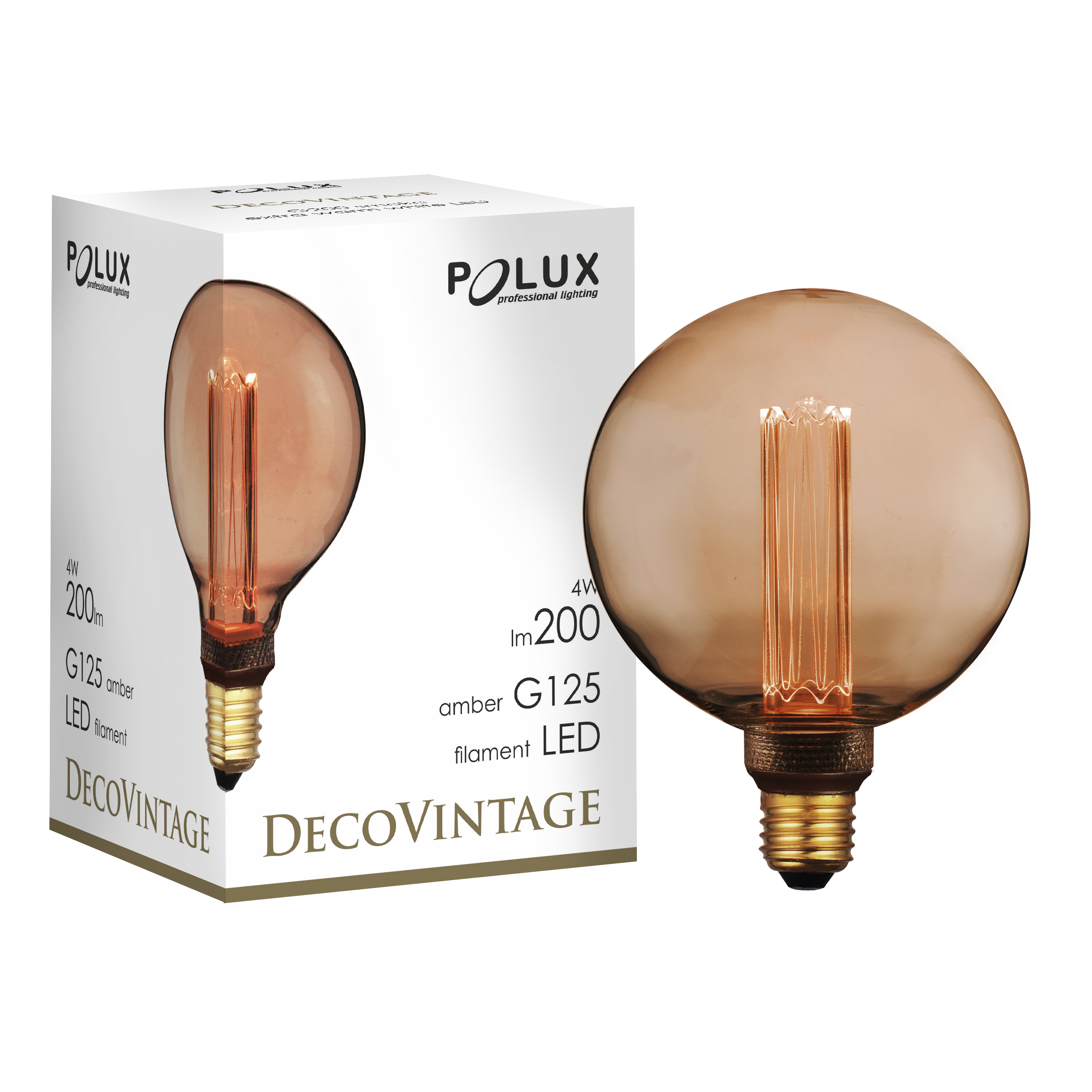 Żarówka dekoracyjna LED E27 4 W 200 lm bursztynowa Polux