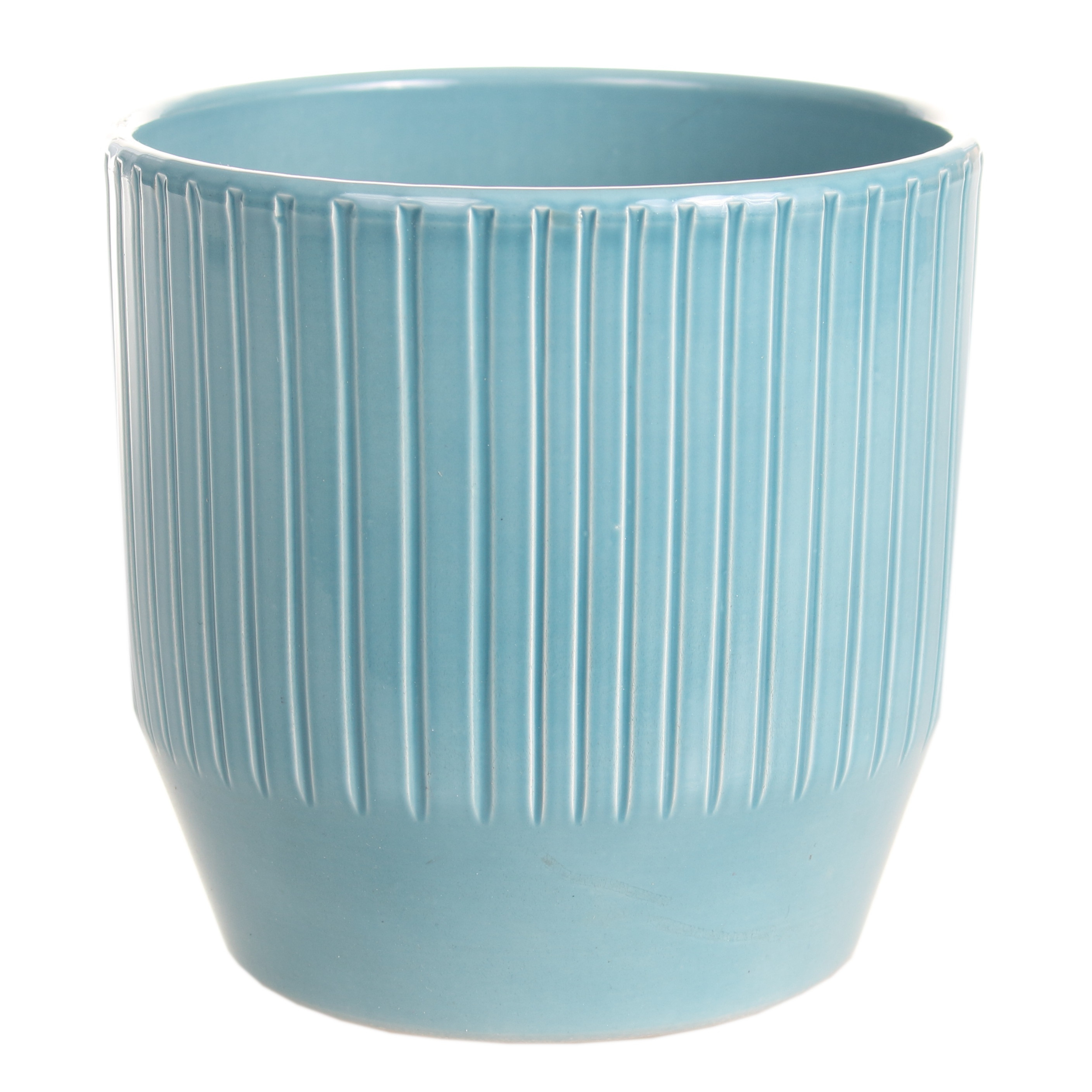 Osłonka doniczki ceramiczna 13.5cm niebieska Cermax