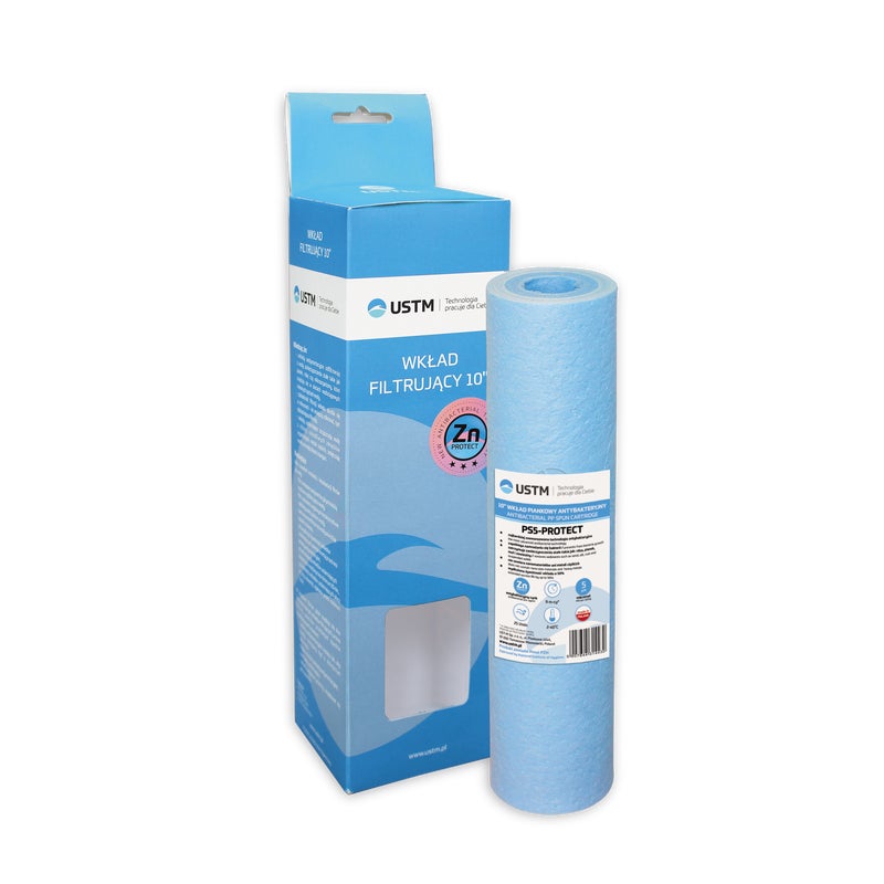 Wkład do filtra piankowy, antybakteryjny 10" 5 mikronów PS5-PROTECT USTM