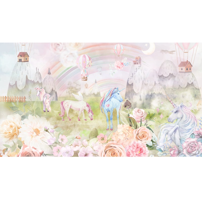 Mural dziecięcy Fantasy jednorożce 500 x 280 cm struktura Art