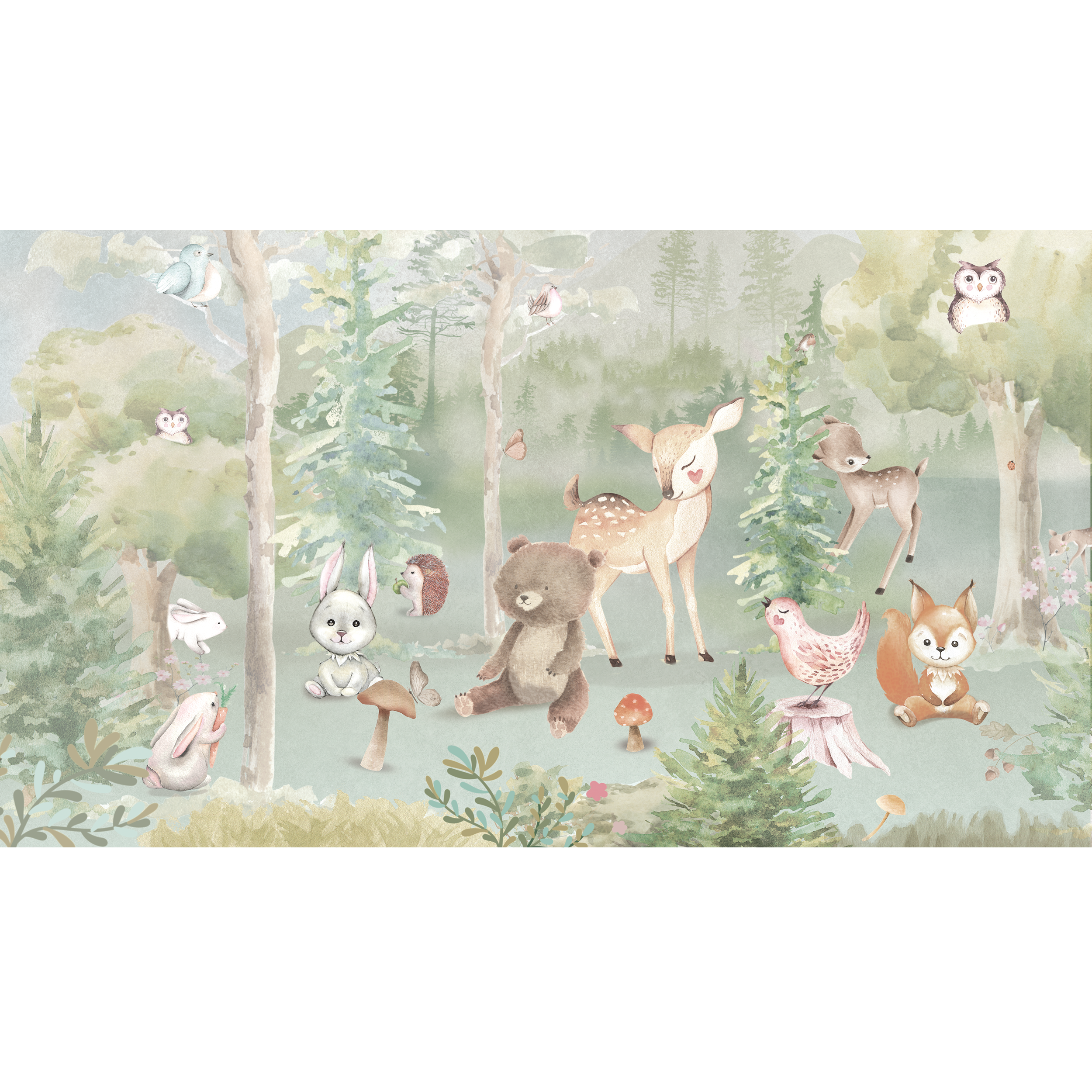 Mural dziecięcy Bambi leśna polana 500 x 280 cm struktura Art