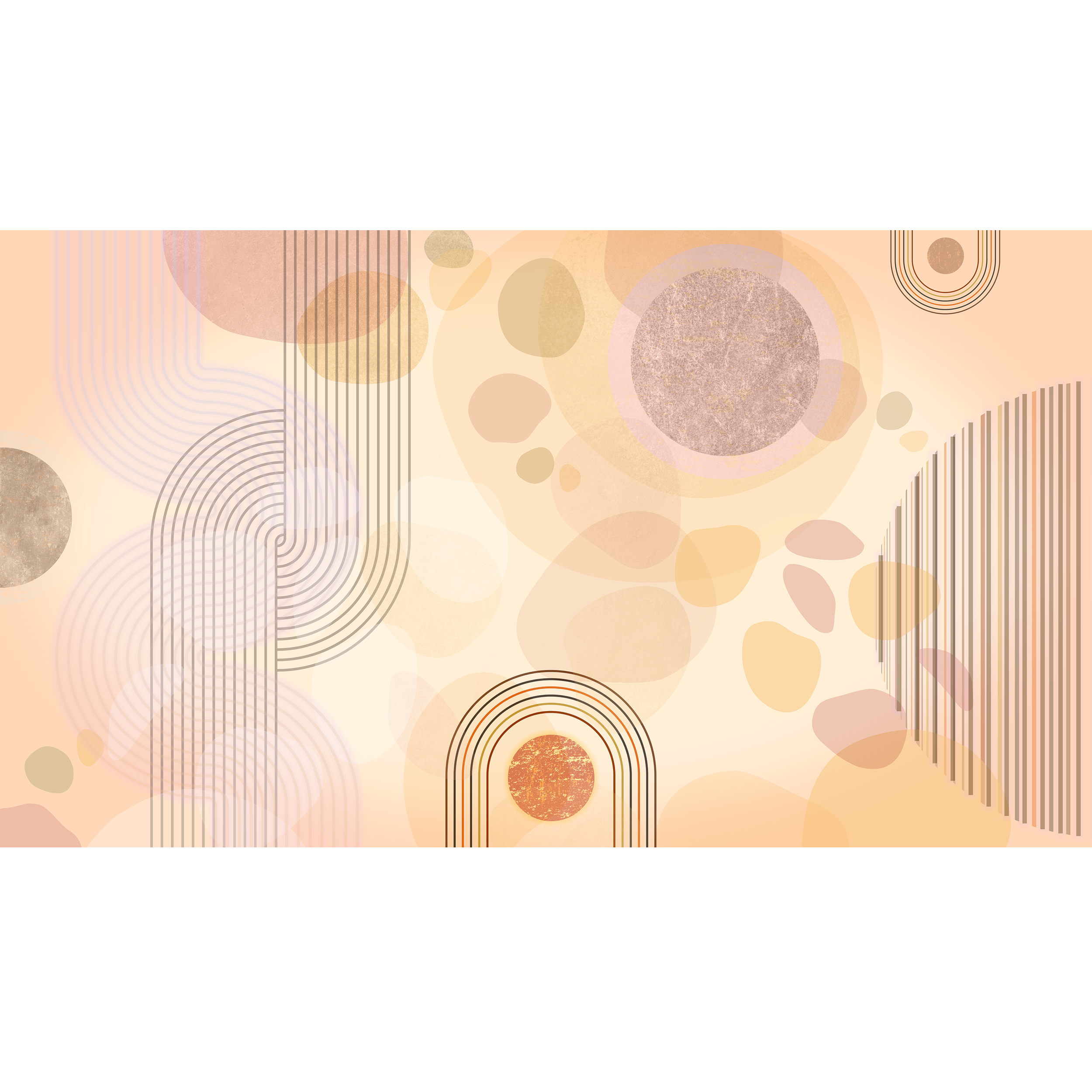 Mural Caramel modern kształty 500 x 280 cm struktura Art