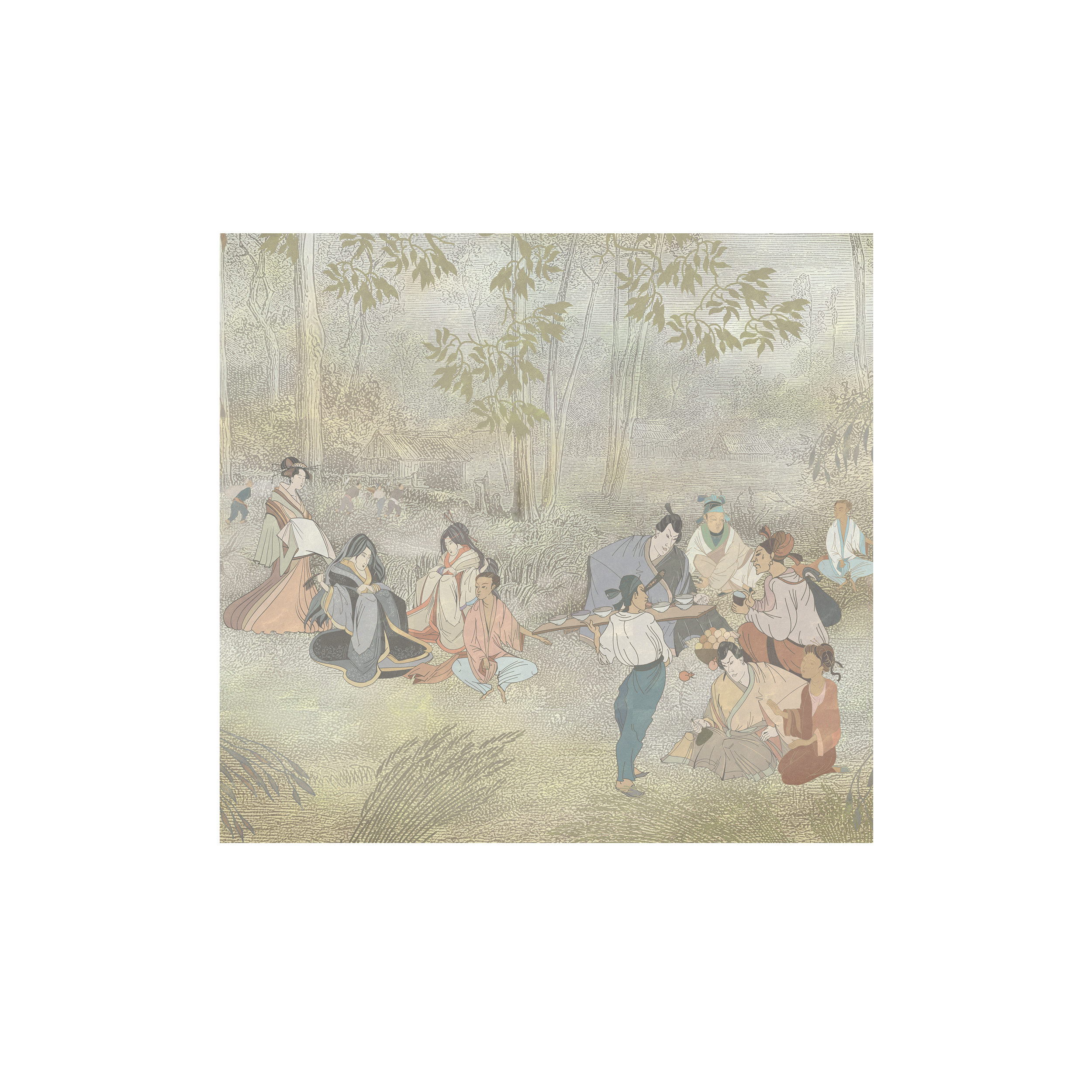 Mural Hanami japoński ogród 300 x 280 cm struktura Art