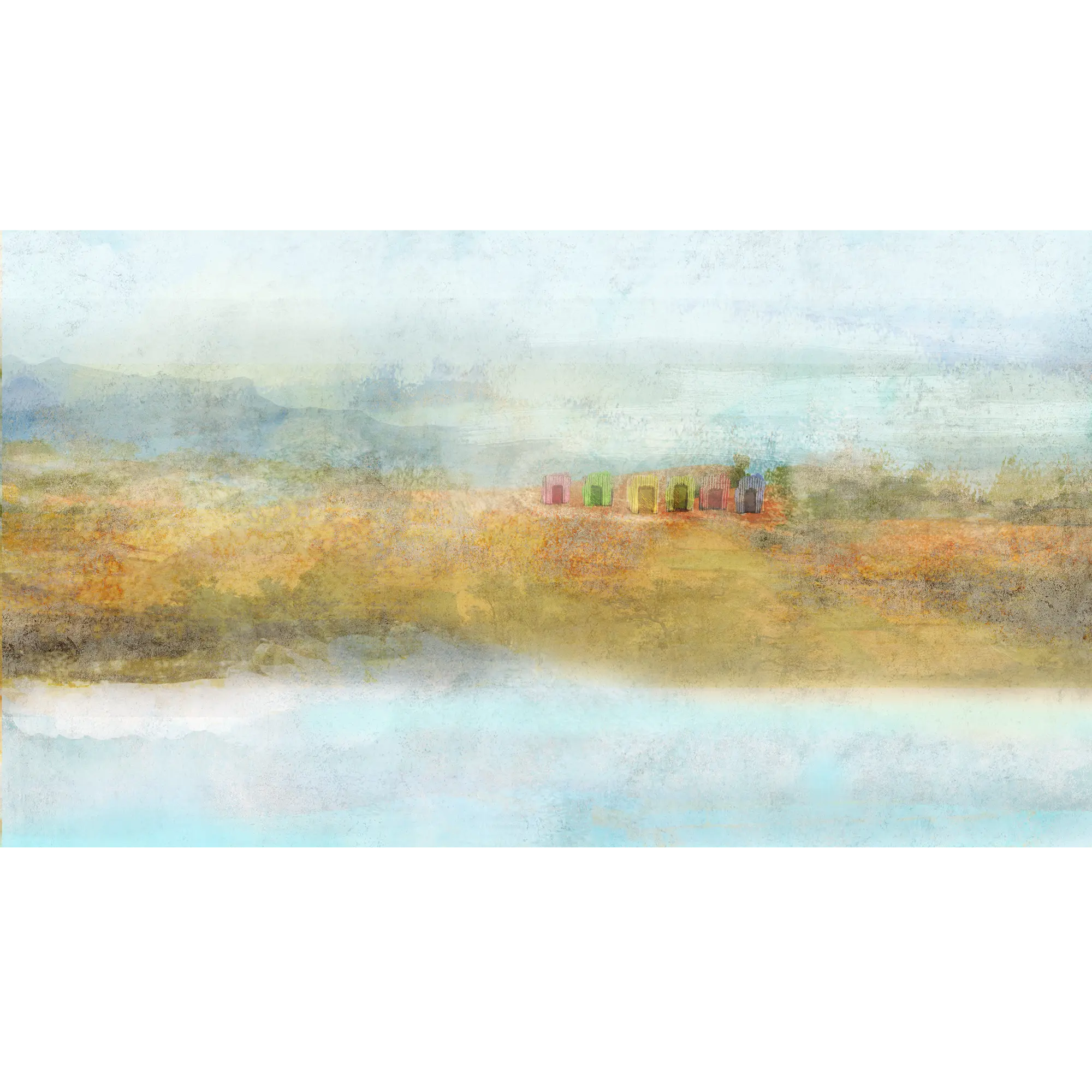 Mural Beach plaża akwarela 500 x 280 cm struktura Art