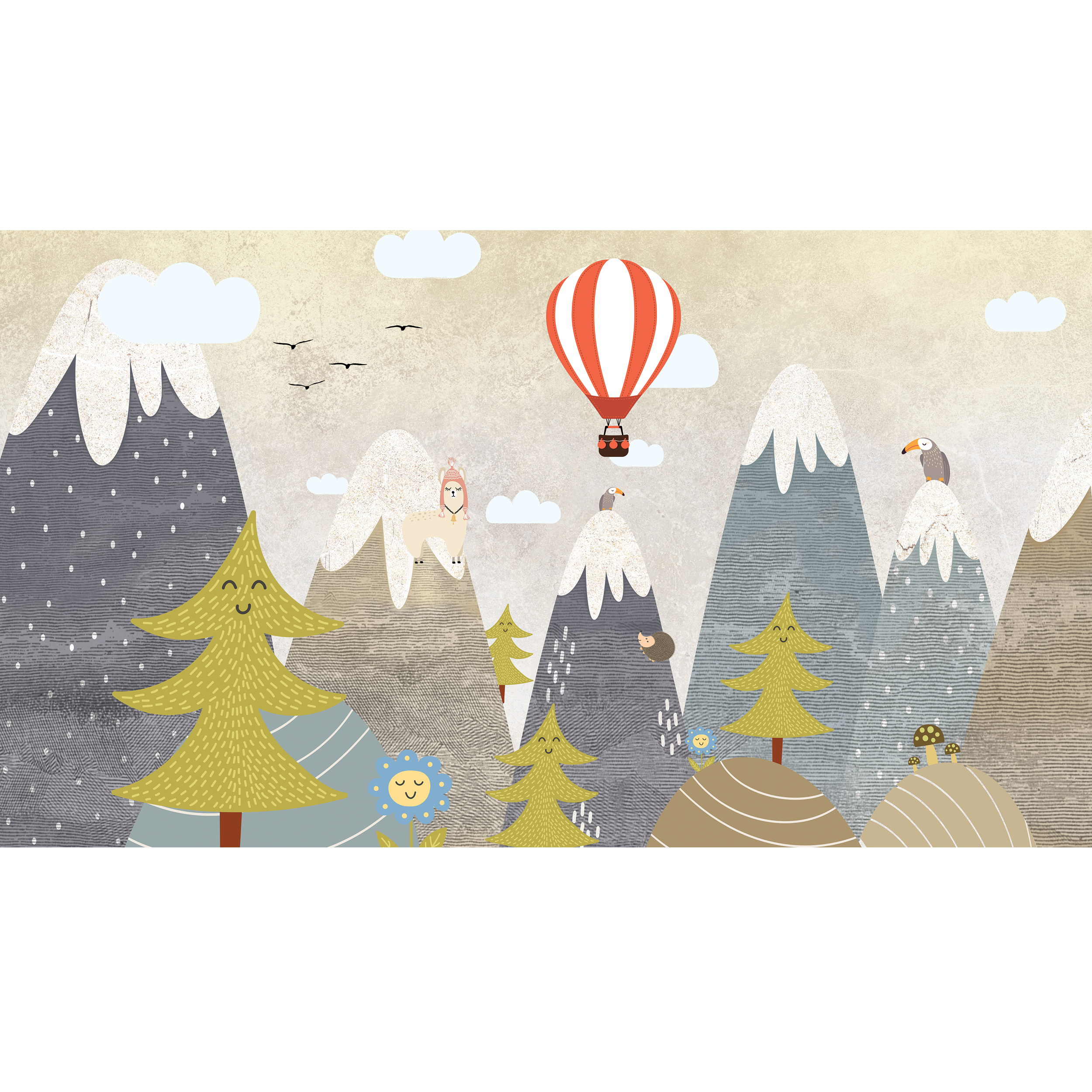 Mural dzicięcy Baloon lot balonem 500 x 280 cm struktura Art