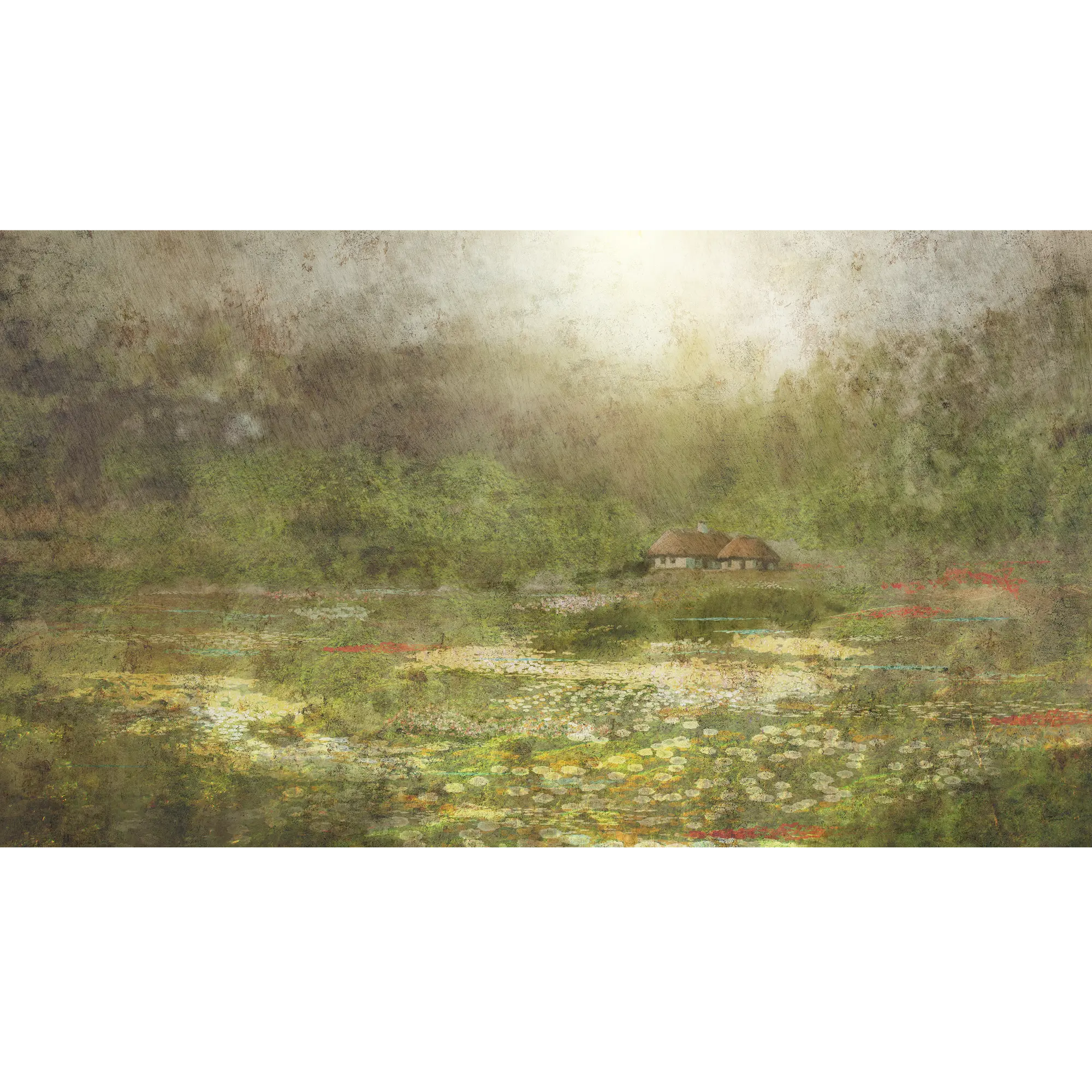 Mural Cottage pejzaż leśna polana 500 x 280 cm struktura Art