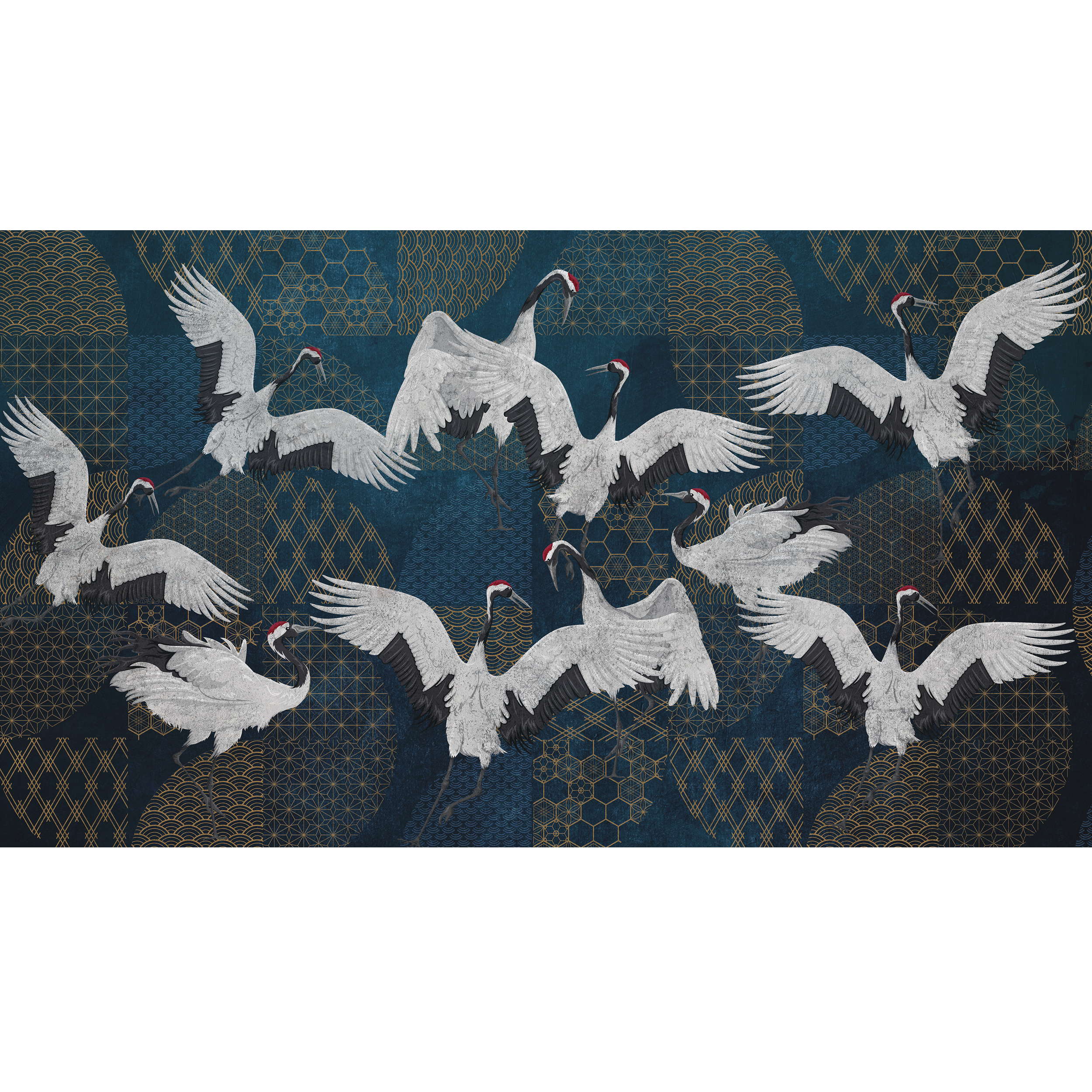 Mural Orizuru taniec żurawi 500 x 280 cm struktura Art