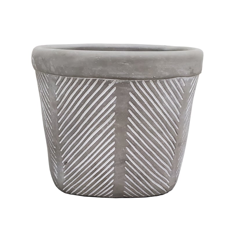 Osłonka doniczki cementowa 15.5cm szara Splendid
