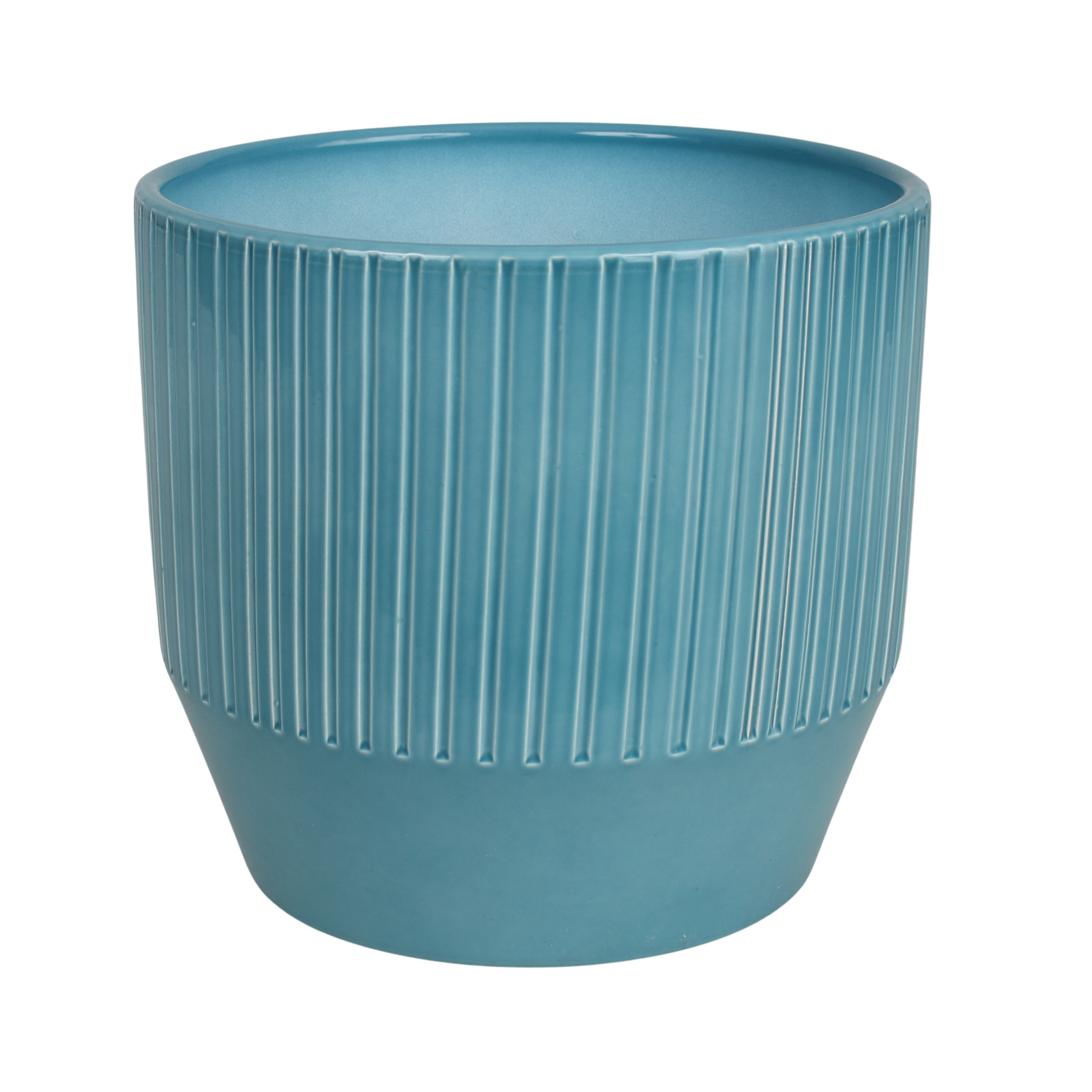 Osłonka doniczki ceramiczna 16cm niebieska Cermax