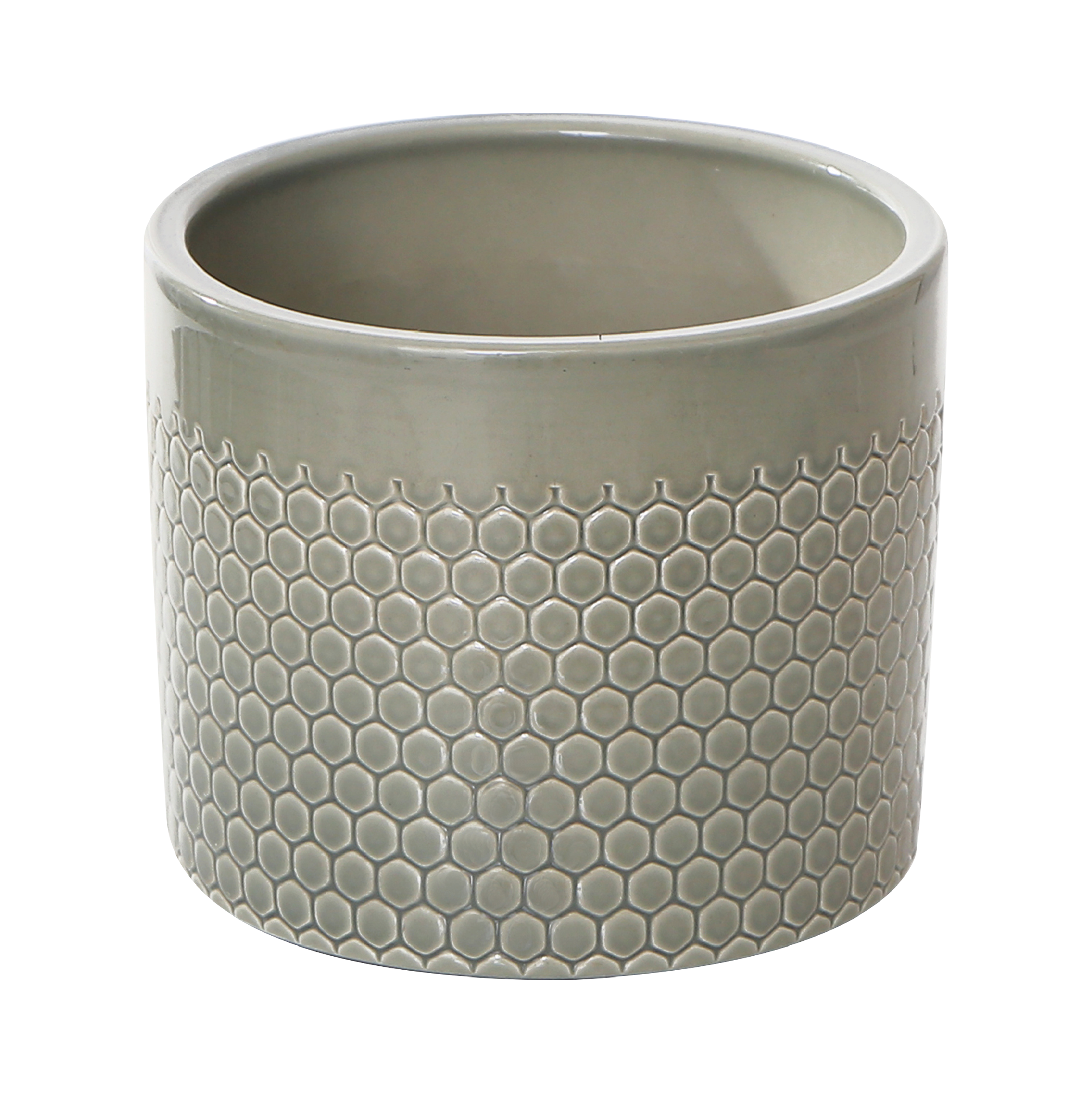 Osłonka doniczki ceramiczna 28cm jasnozielona wzór Ceramik