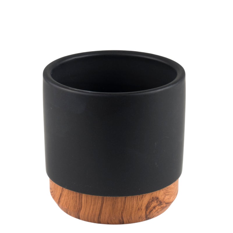 Osłonka doniczki ceramiczna Madera 10cm brązowo-czarna
