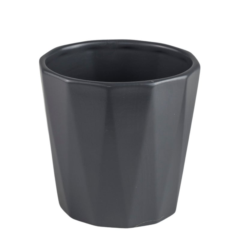 Osłonka doniczki ceramiczna Flores 10.5cm antracytowa