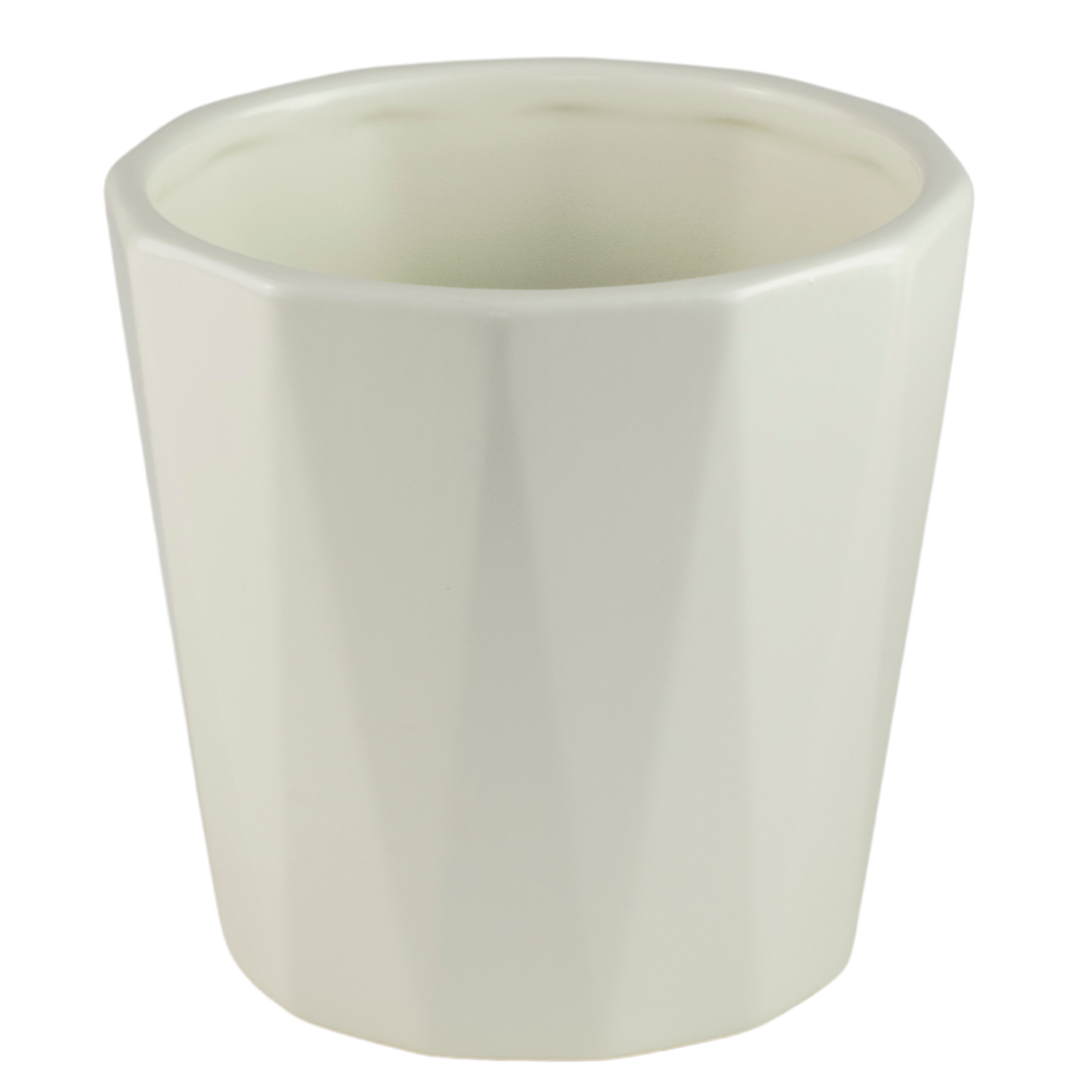 Osłonka doniczki ceramiczna Flores 10.5cm kremowa