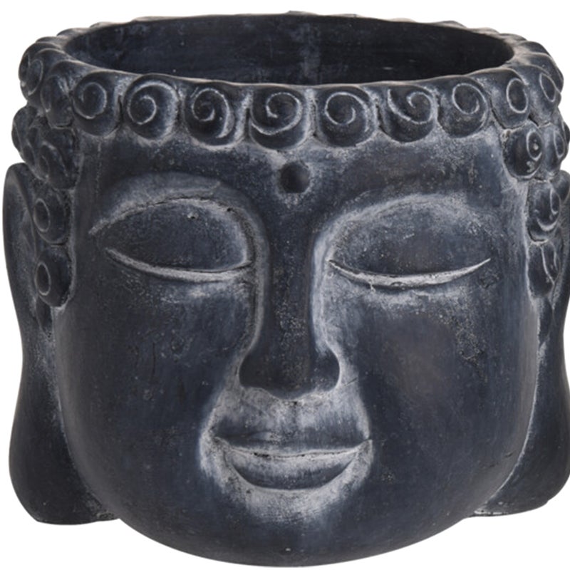 Osłonka doniczki Głowa Budda 12x10cm czarna