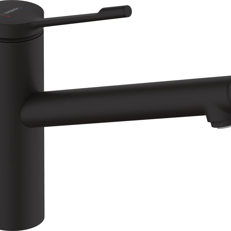 Bateria kuchenna wylewka F 21 cm Zesis Lean Czarna Hansgrohe