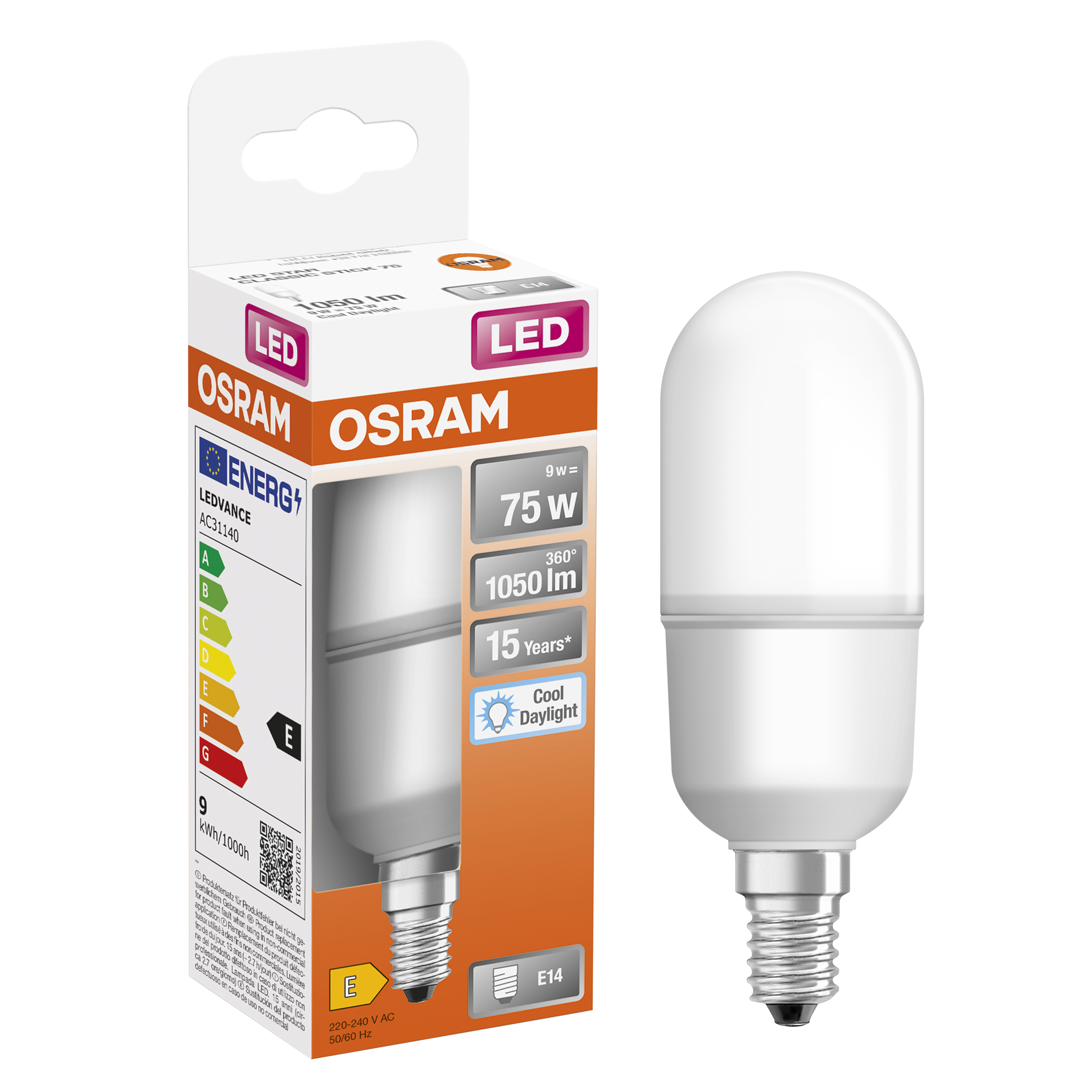 Żarówka LED E14 9 W = 75 W 1050 lm Zimna biel Osram