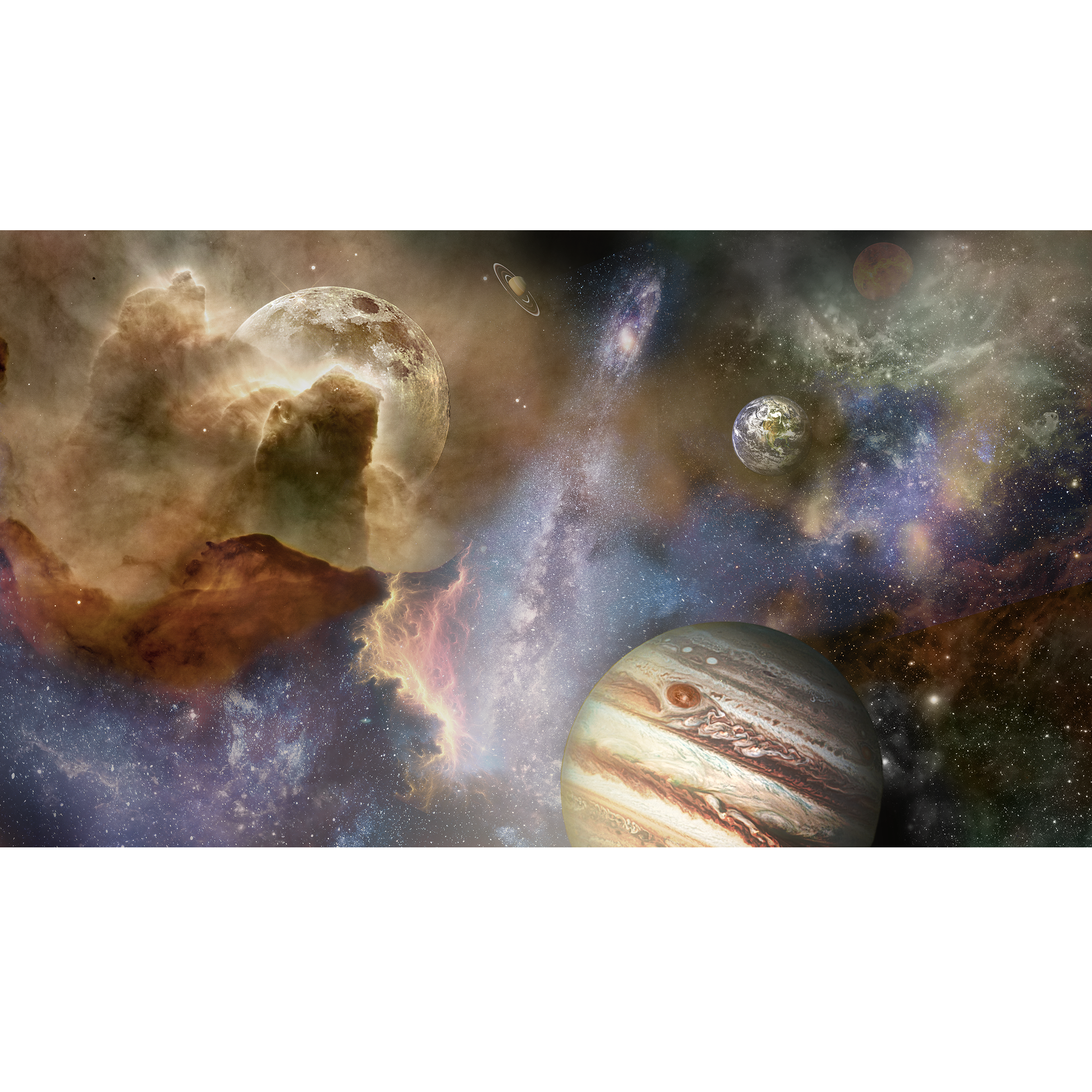 Mural Galactic Planety 500 x 280 cm delikatna struktura