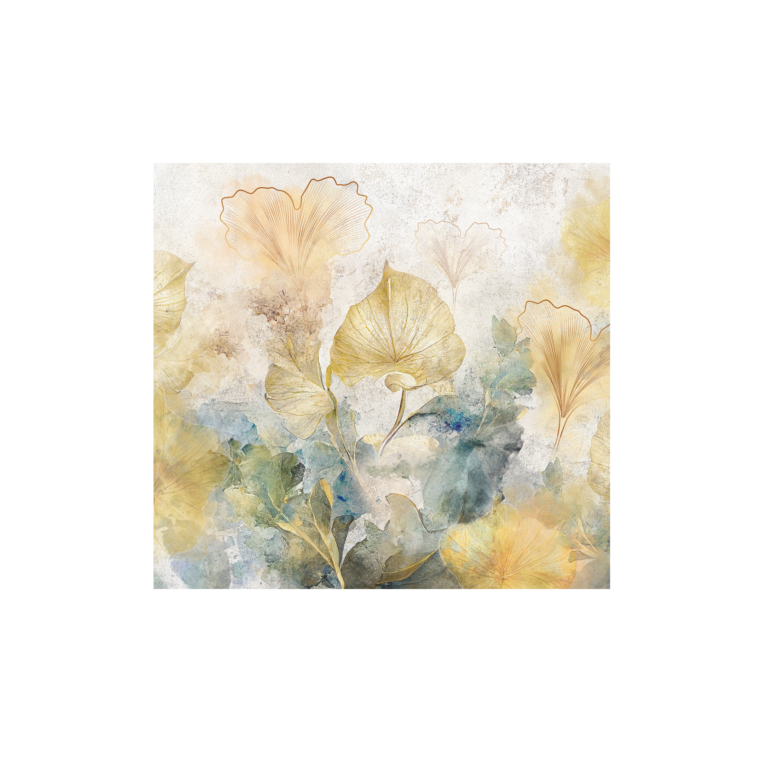 Mural Biloba Akwarele 300 x 280 cm struktura Art