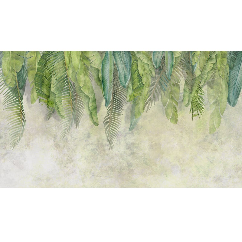 Mural Fresh Egzotyczne Liście 500 x 280 cm delikatna struktura