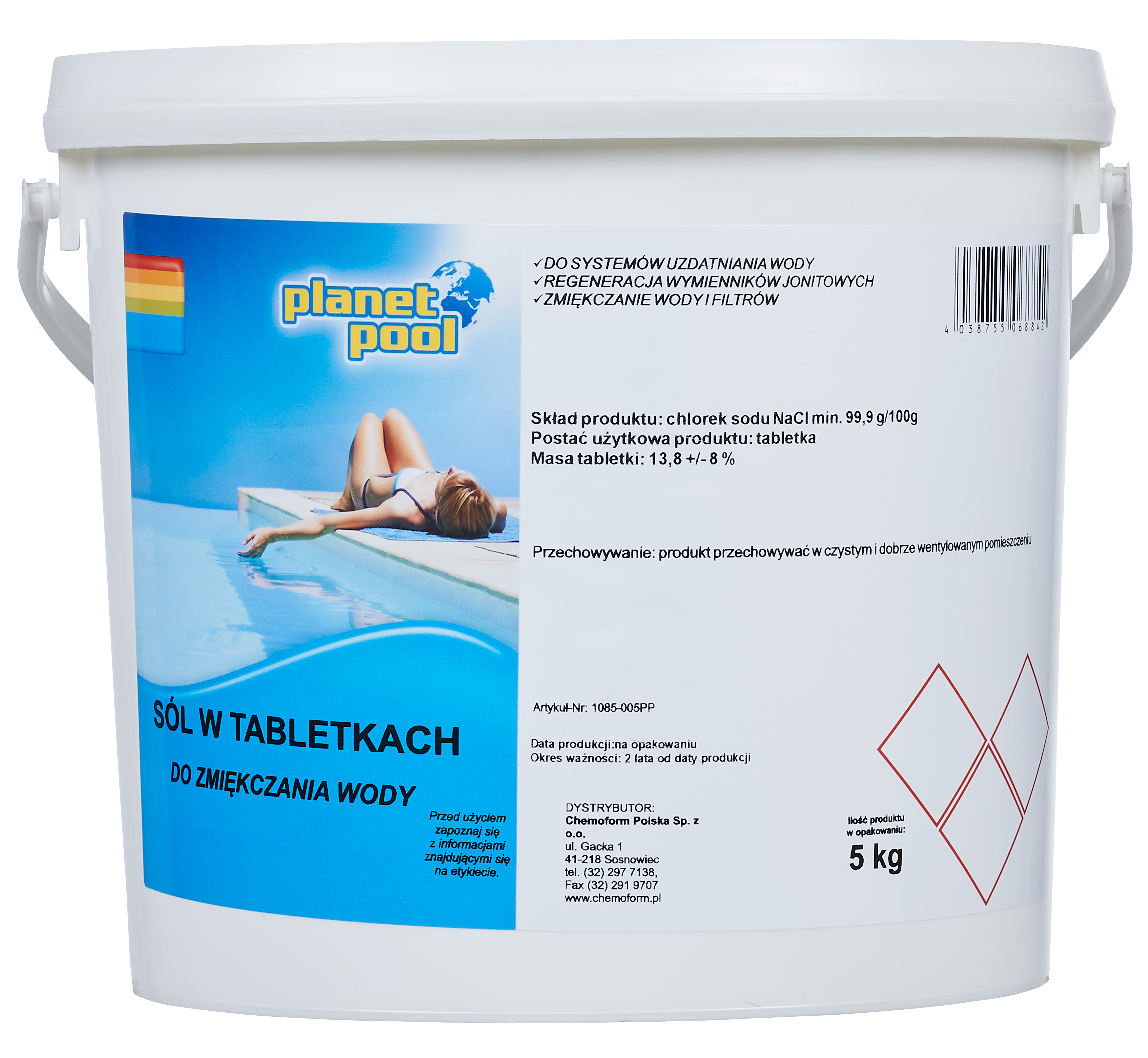 Sól basenowa do zmiękczania wody 5 kg tabletki Planet Pool