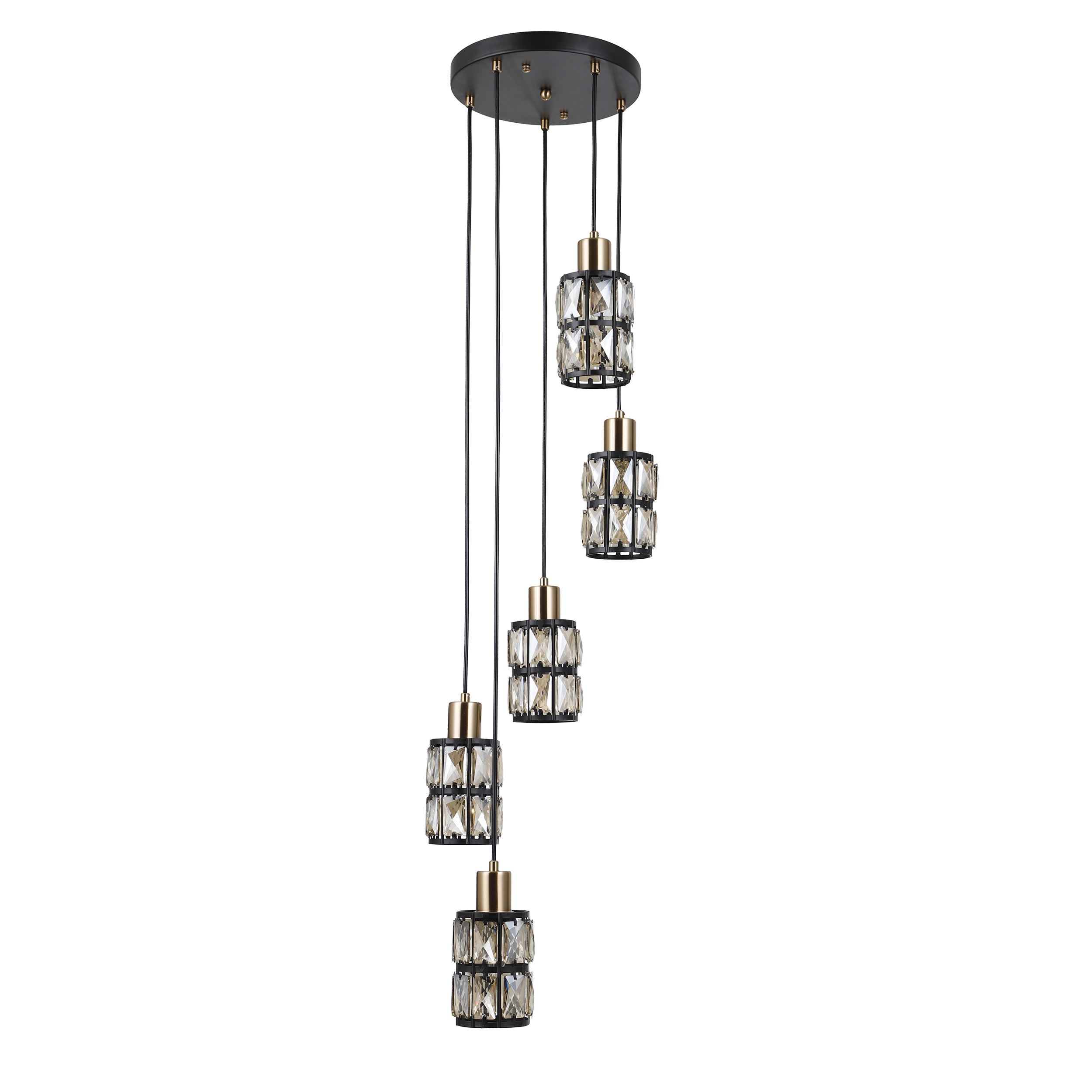 Lampa wisząca Menfi czarno-złota 5 x E27 Italux