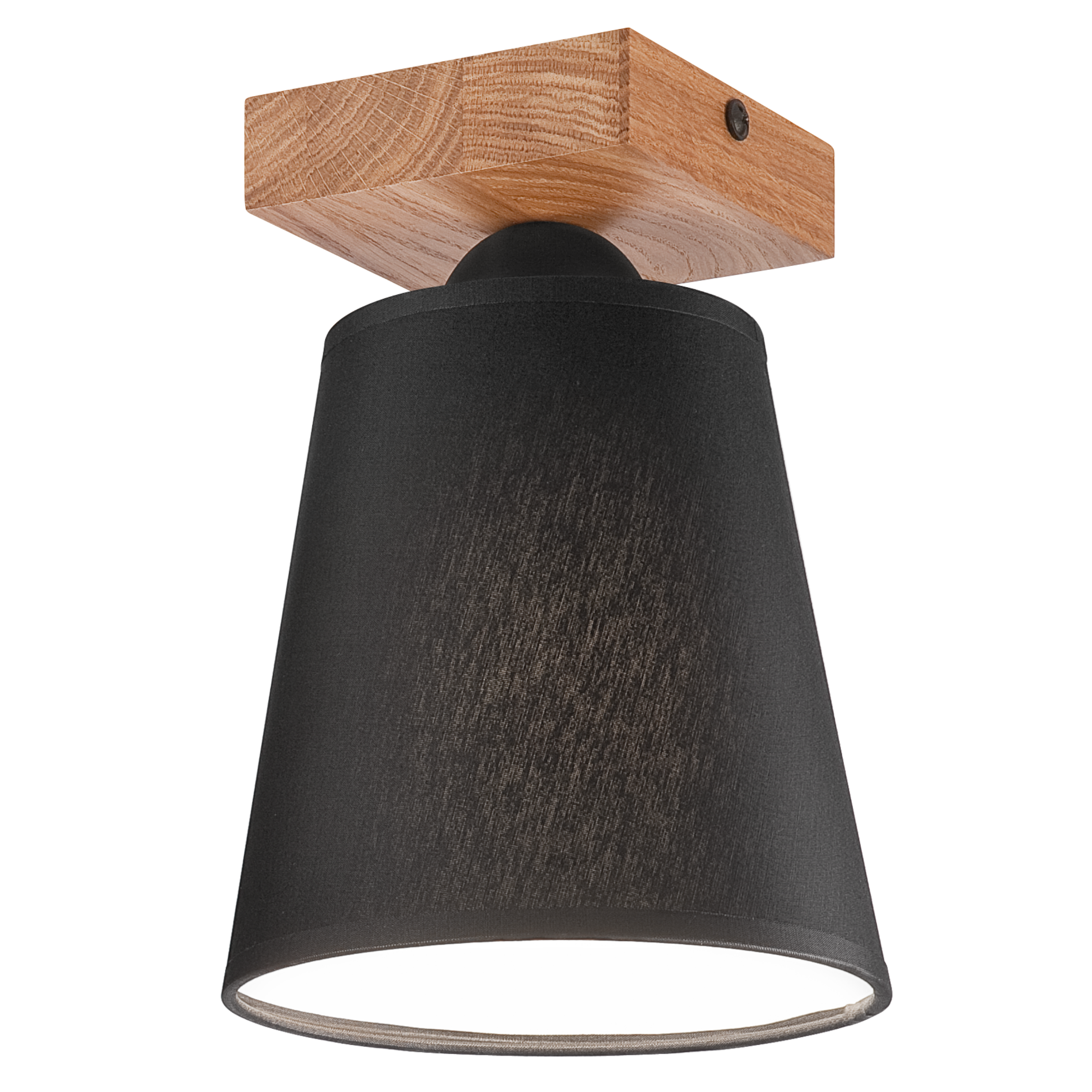 Lampa sufitowa Lula czarna z drewnem E27 Lamkur