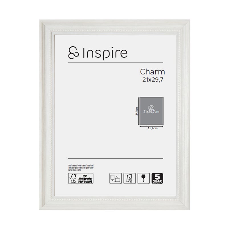 Rama na zdjęcie Charm 21 x 29.7 cm biała Inspire