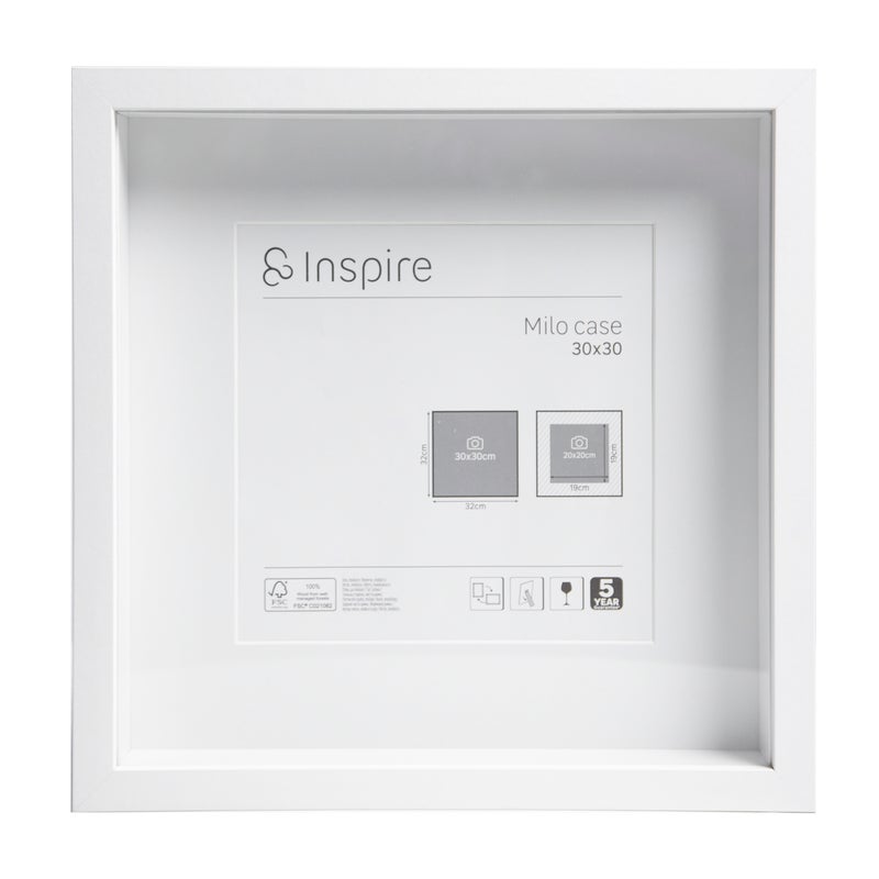 Rama na zdjęcie Milo Case 30 x 30 cm biała Inspire