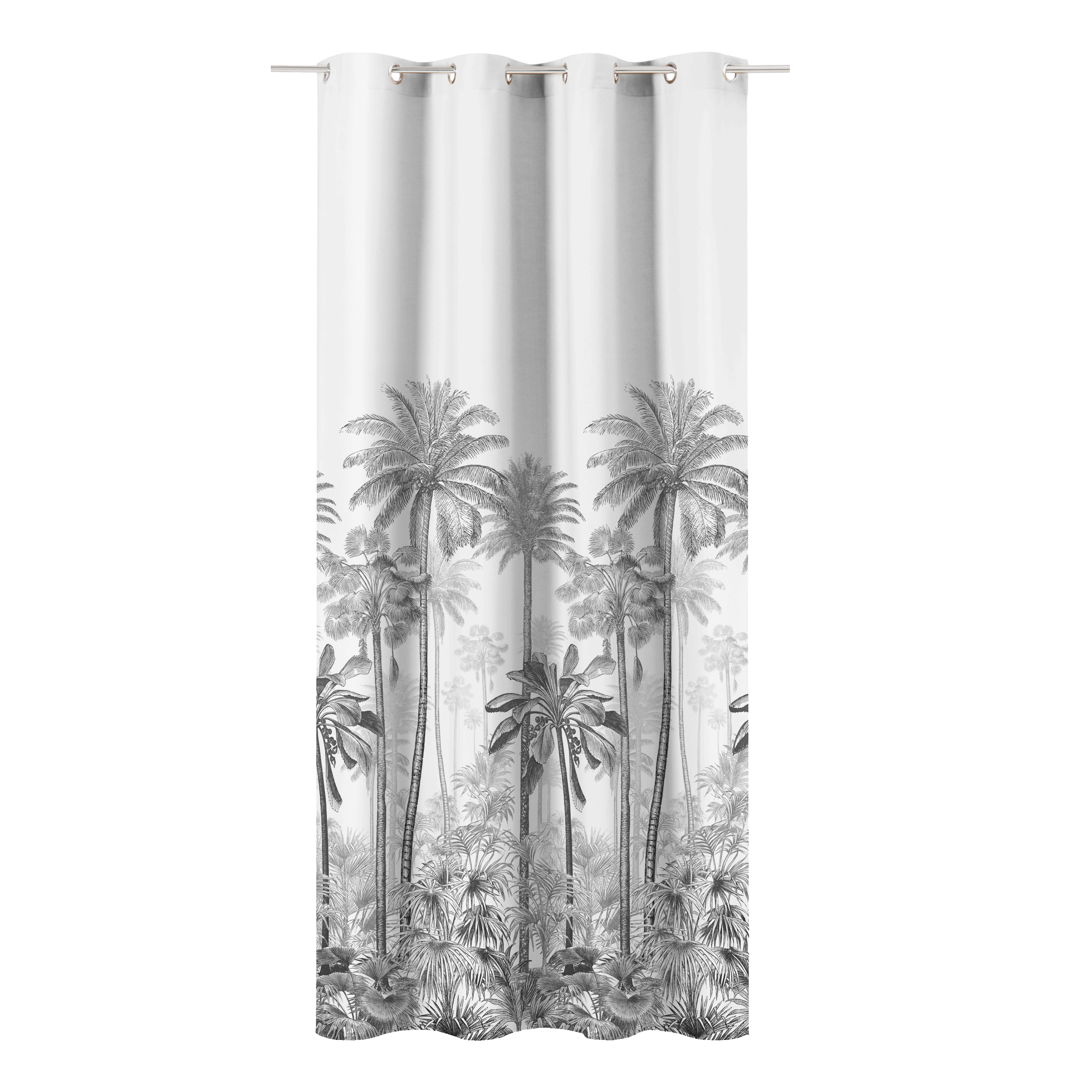 Zasłona Jungle biało-szara 140 x 280 cm na przelotkach Inspire