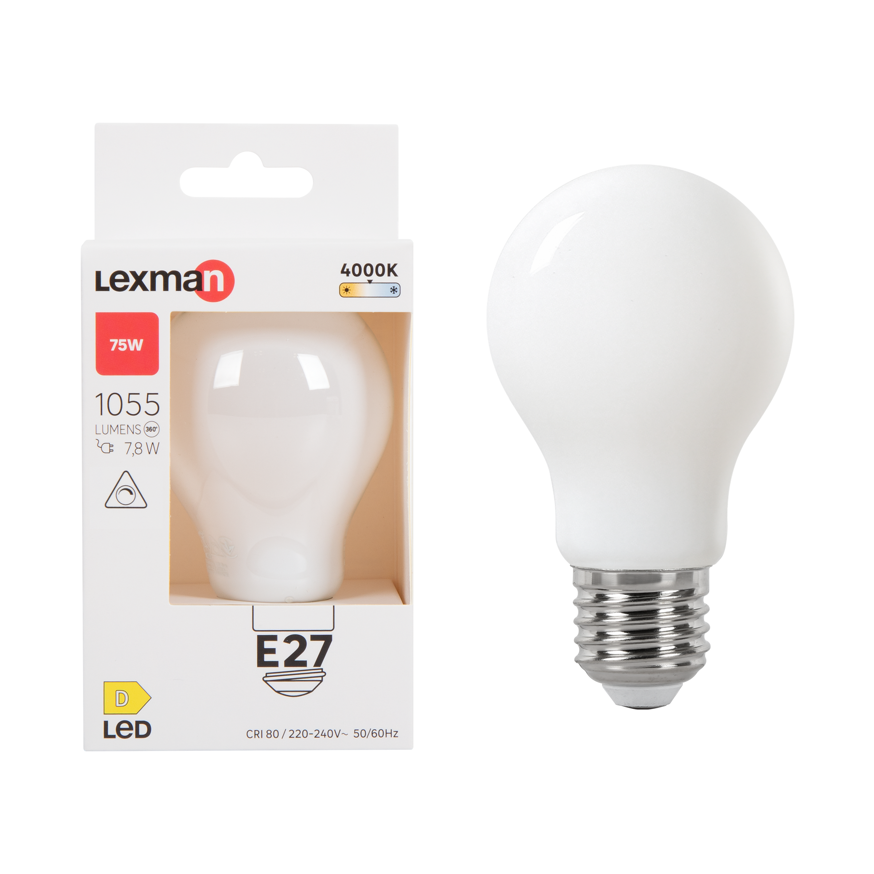 Żarówka E27 barwa biała 4000K 1055 lumenów 75W LED LEXMAN