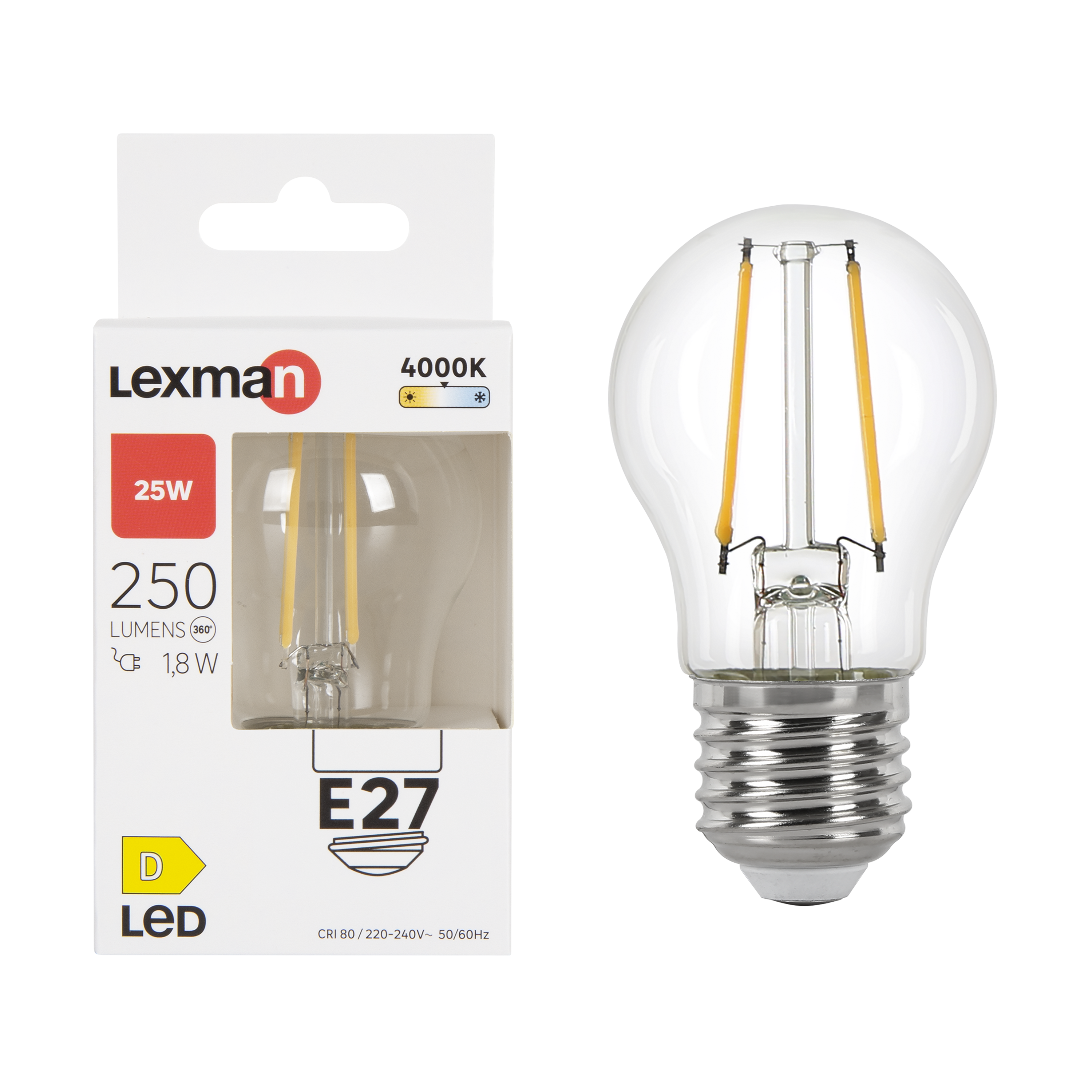 Żarówka LED E27 1.8 W 250 lm Neutralna biel Lexman