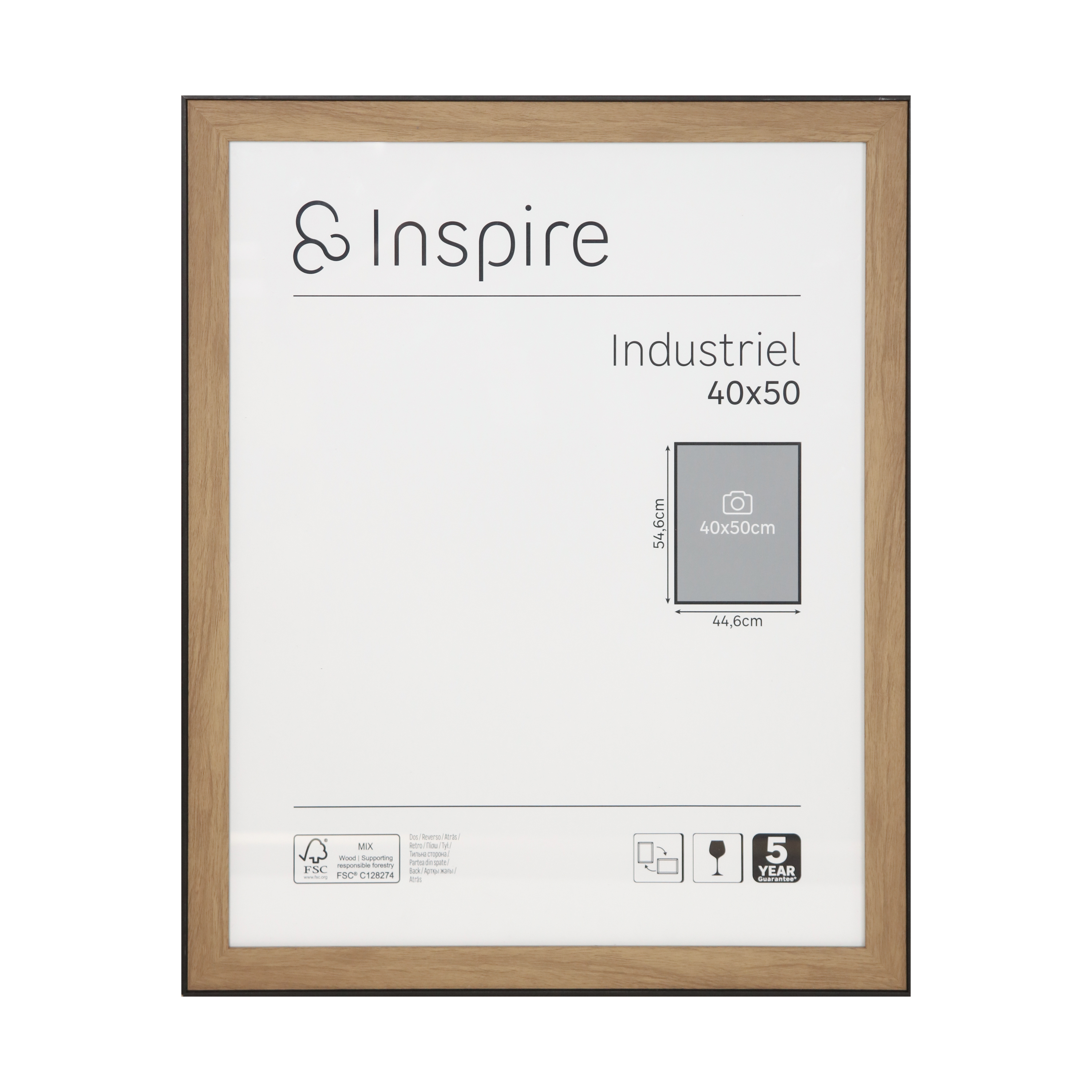 Ramka na zdjęcia Industriel orzech 40 x 50 cm czarno-brązowa Inspire