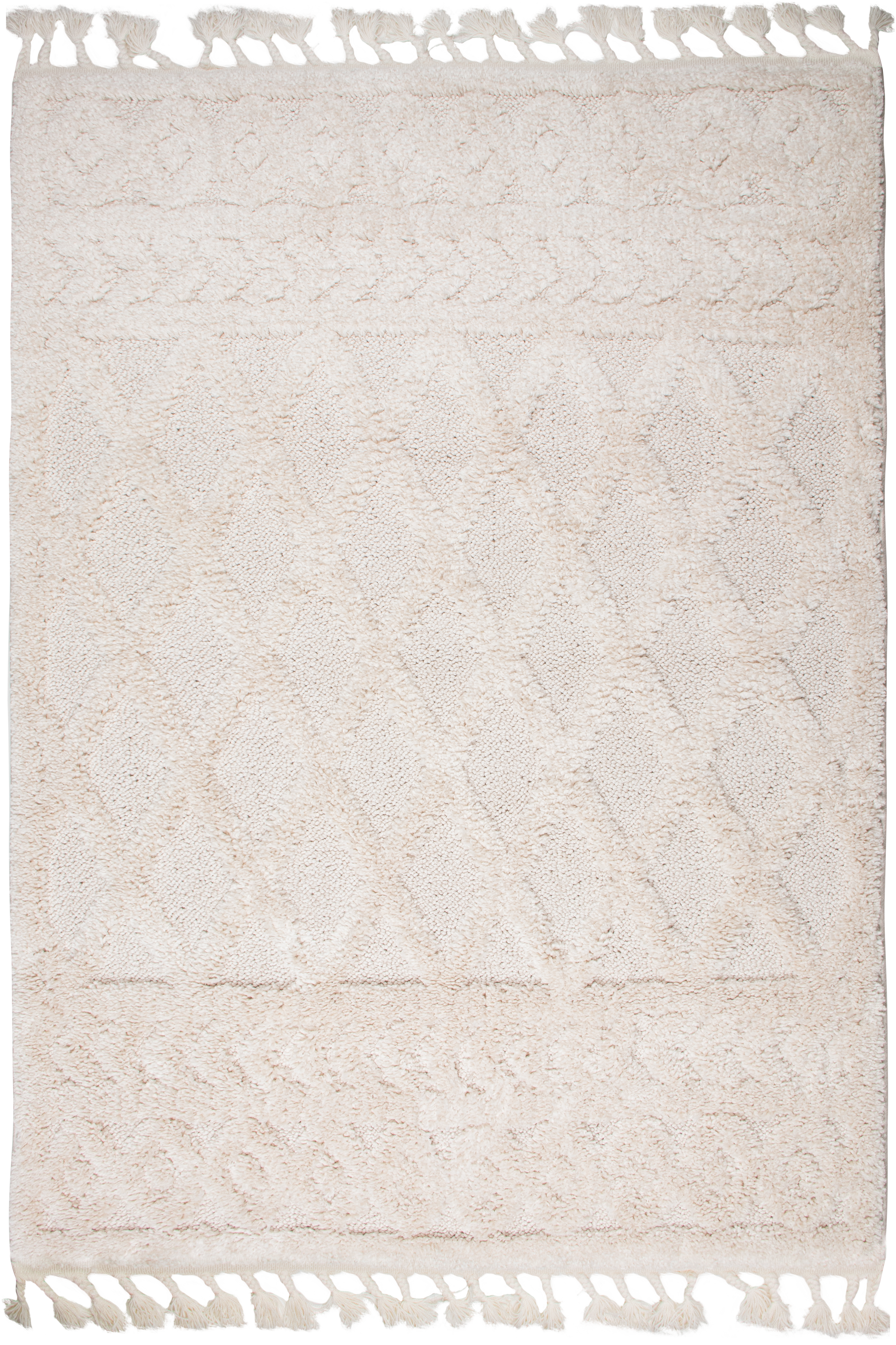 Dywan z frędzlami Cut&Loop Havana 376 beżowy 80 x 150 cm