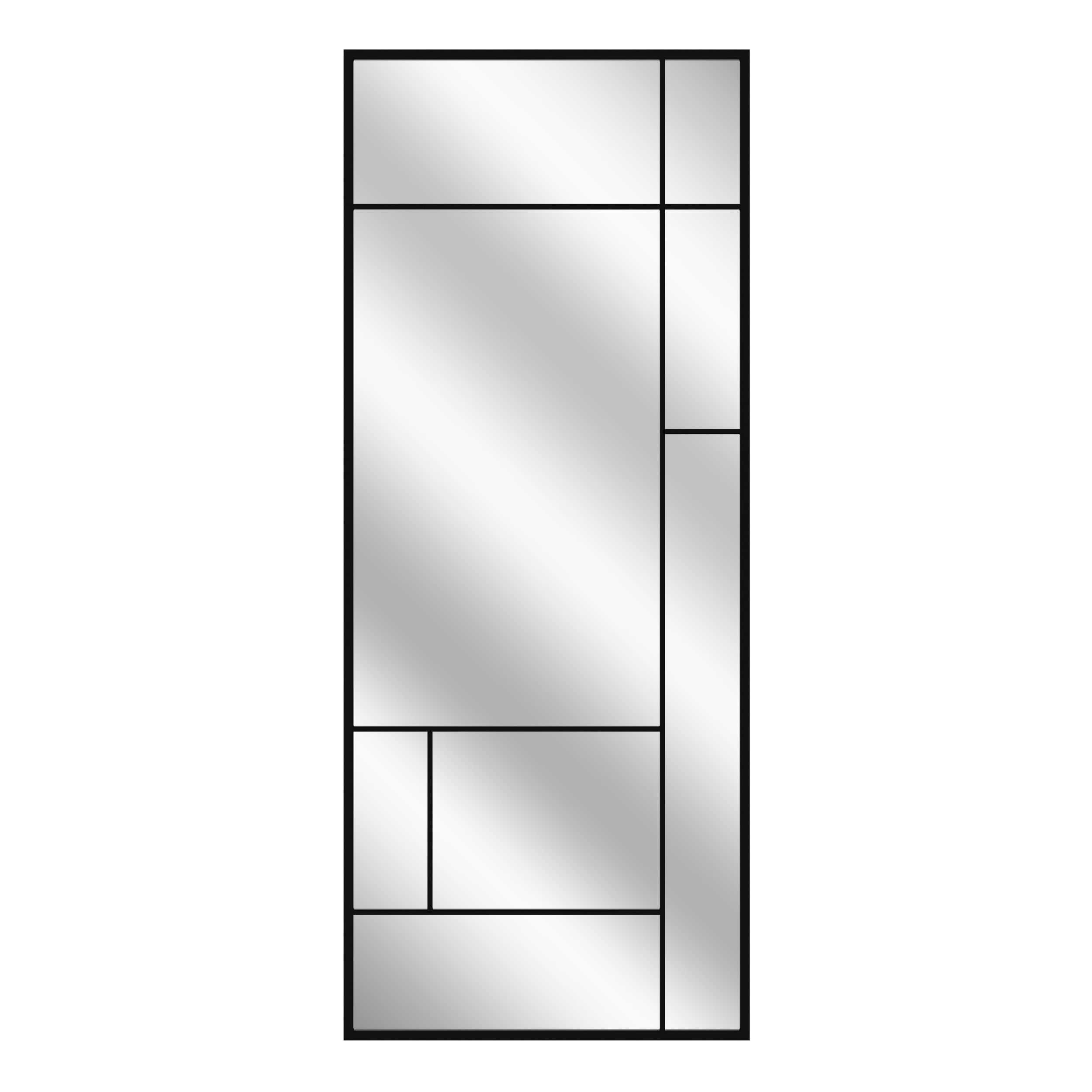 Lustro ze szprosami okno Loft Jacob czarne 60 x 150 cm