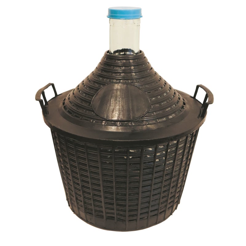 Balon gąsior do wina 25l w koszu plastikowym 52x45 cm