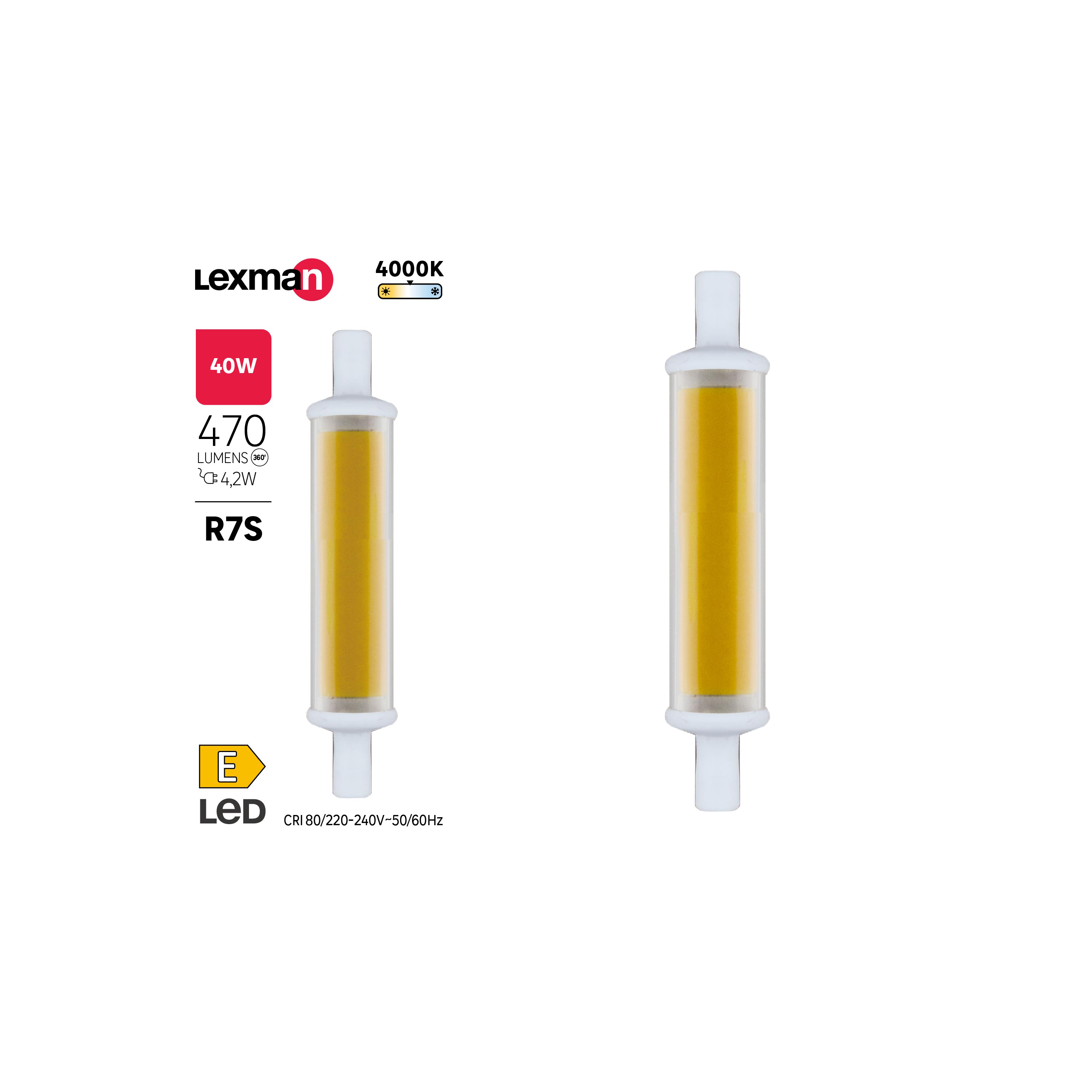 Żarówka LED R7S 4,2 W 470 lm Neutralna biel Lexman