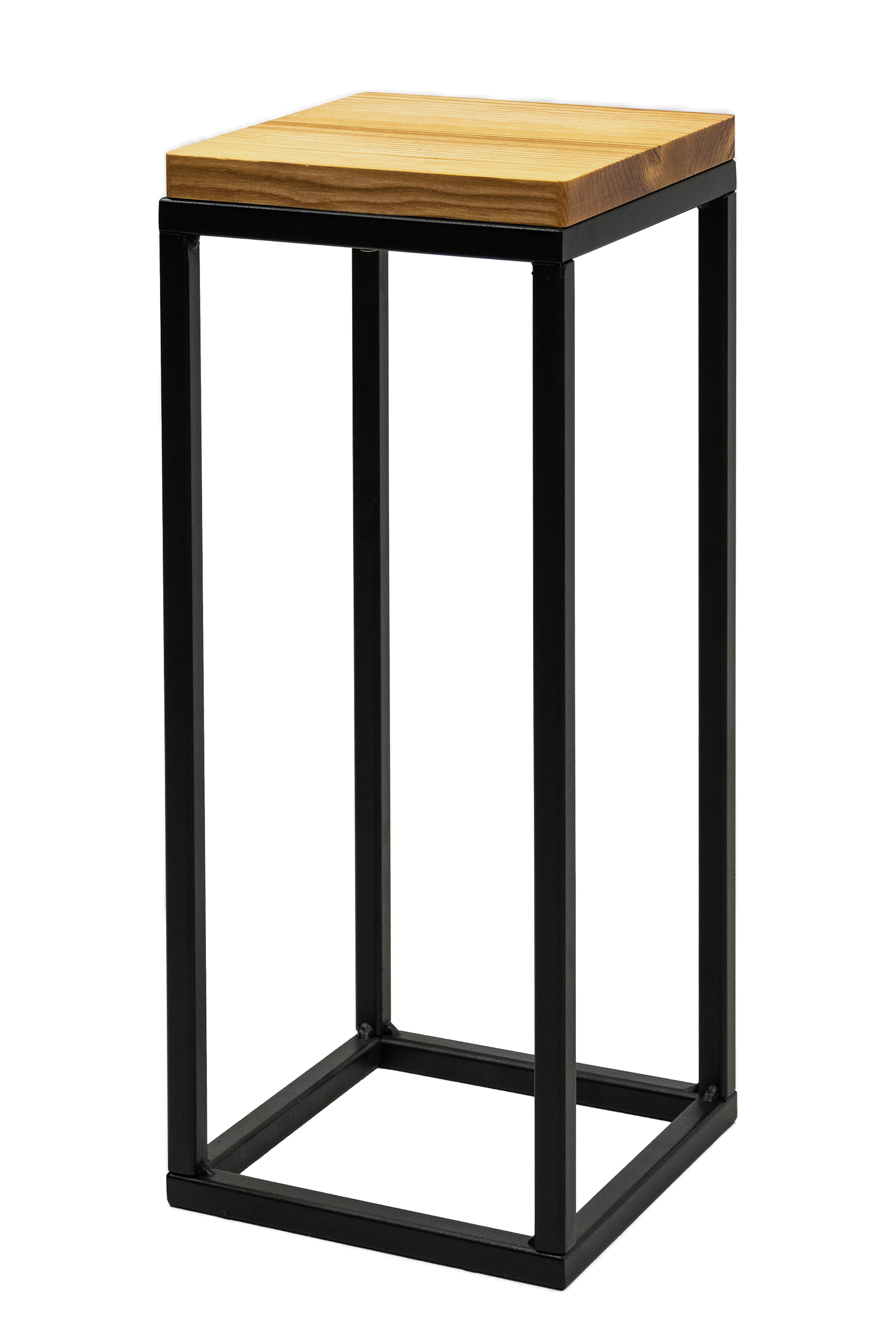 Stojak na kwiaty Laval 20x20x47cm czarny drewniany loftowy