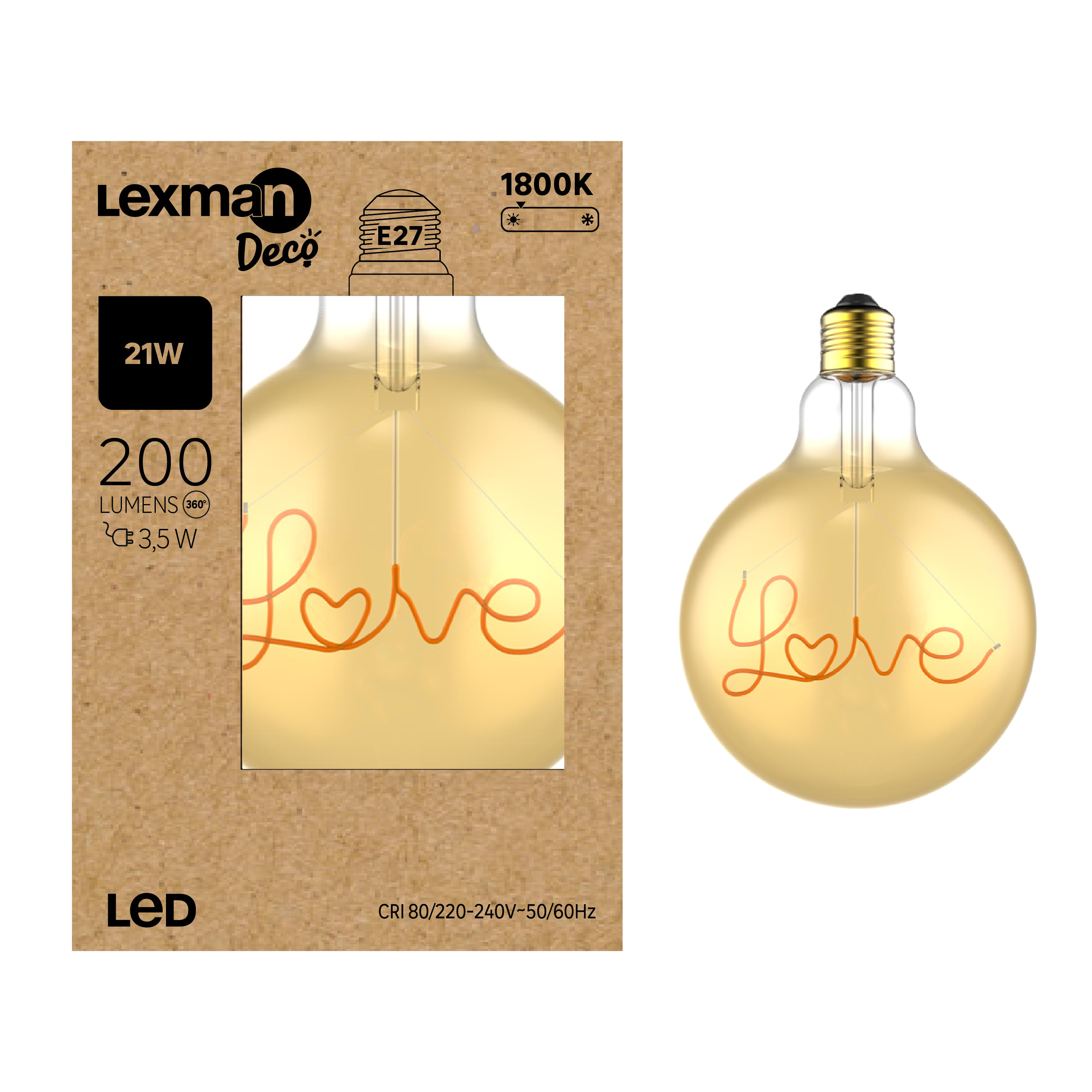 Żarówka dekoracyjna LED Love E27 3,5 W 200 lm Lexman