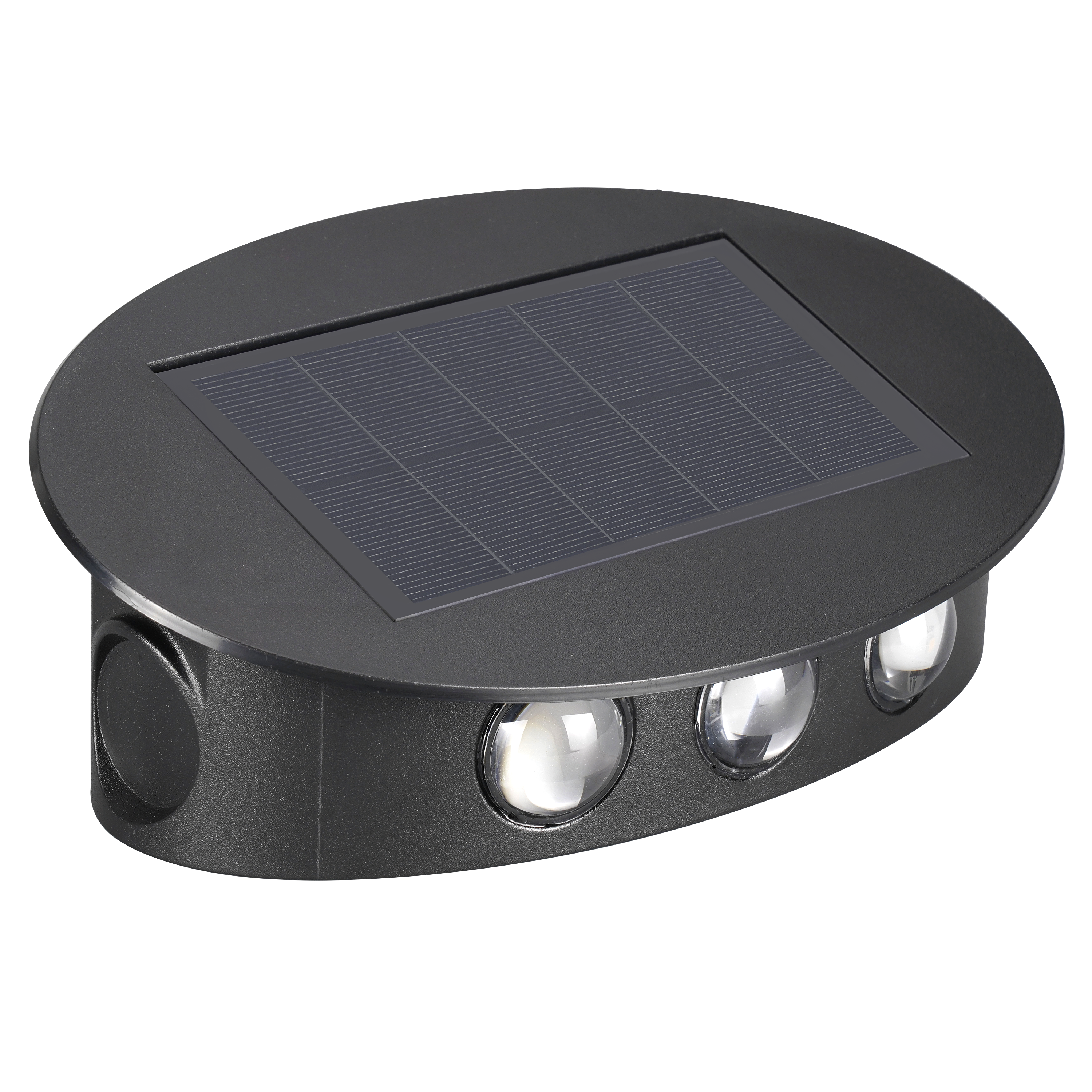 Kinkiet solarny Alata 200 lm ciepła barwa czarny IP44 Inspire
