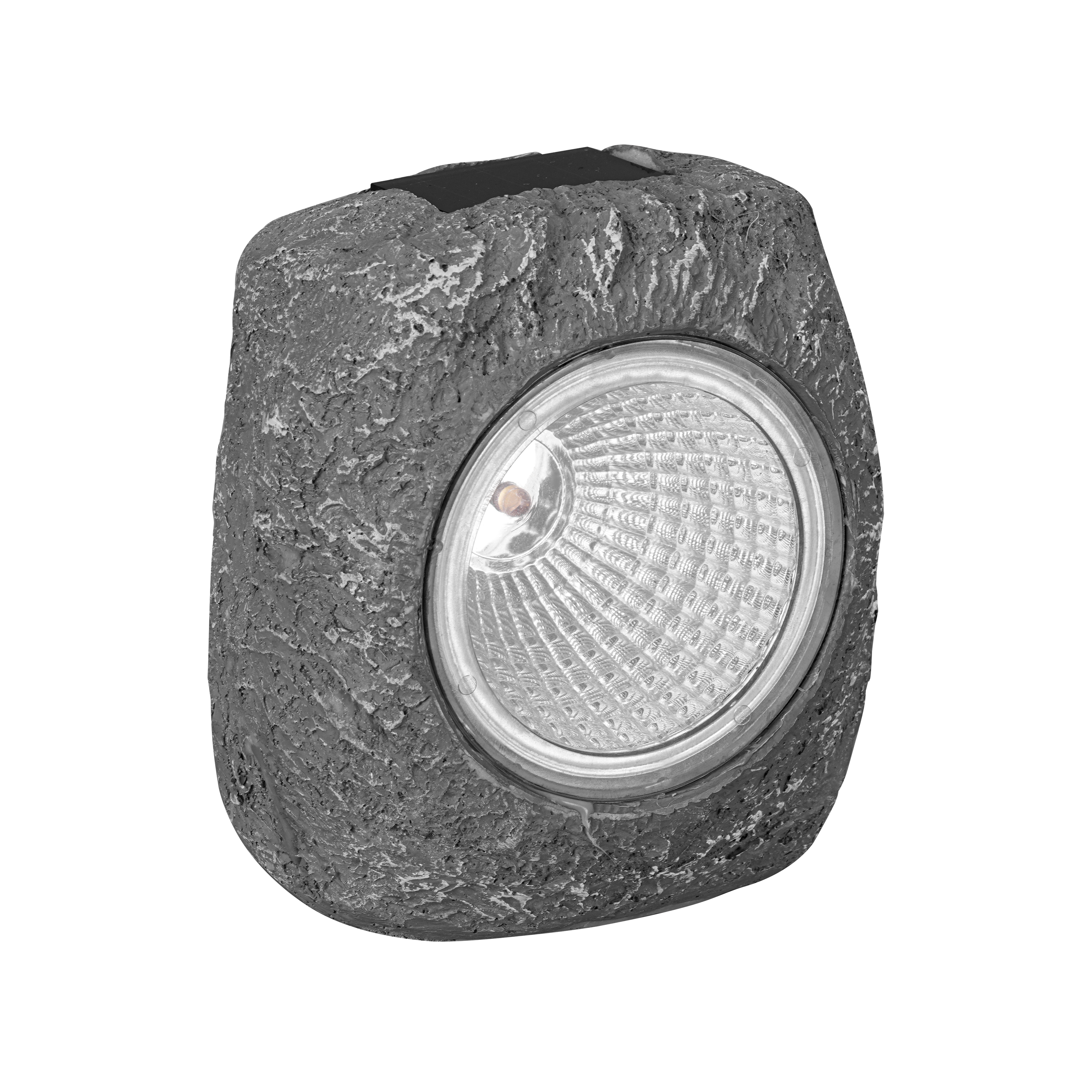 Lampa solarna przenośna kamień szara LED