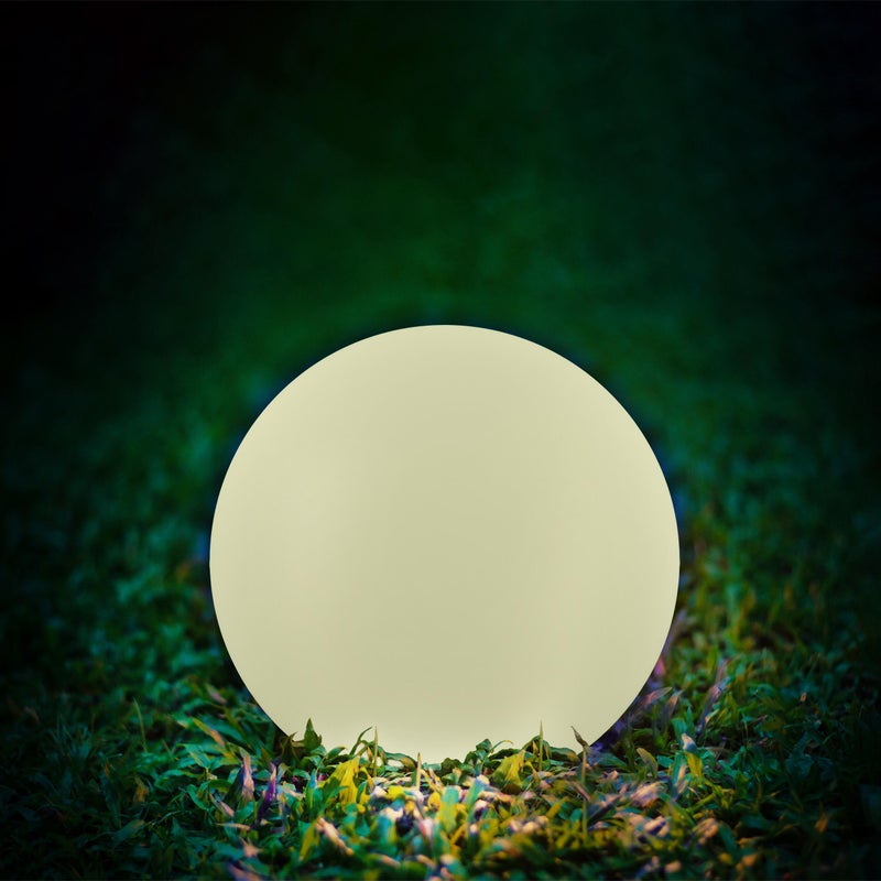 Lampa solarna Kula RGB z pilotem 20 cm IP65 biała Polux