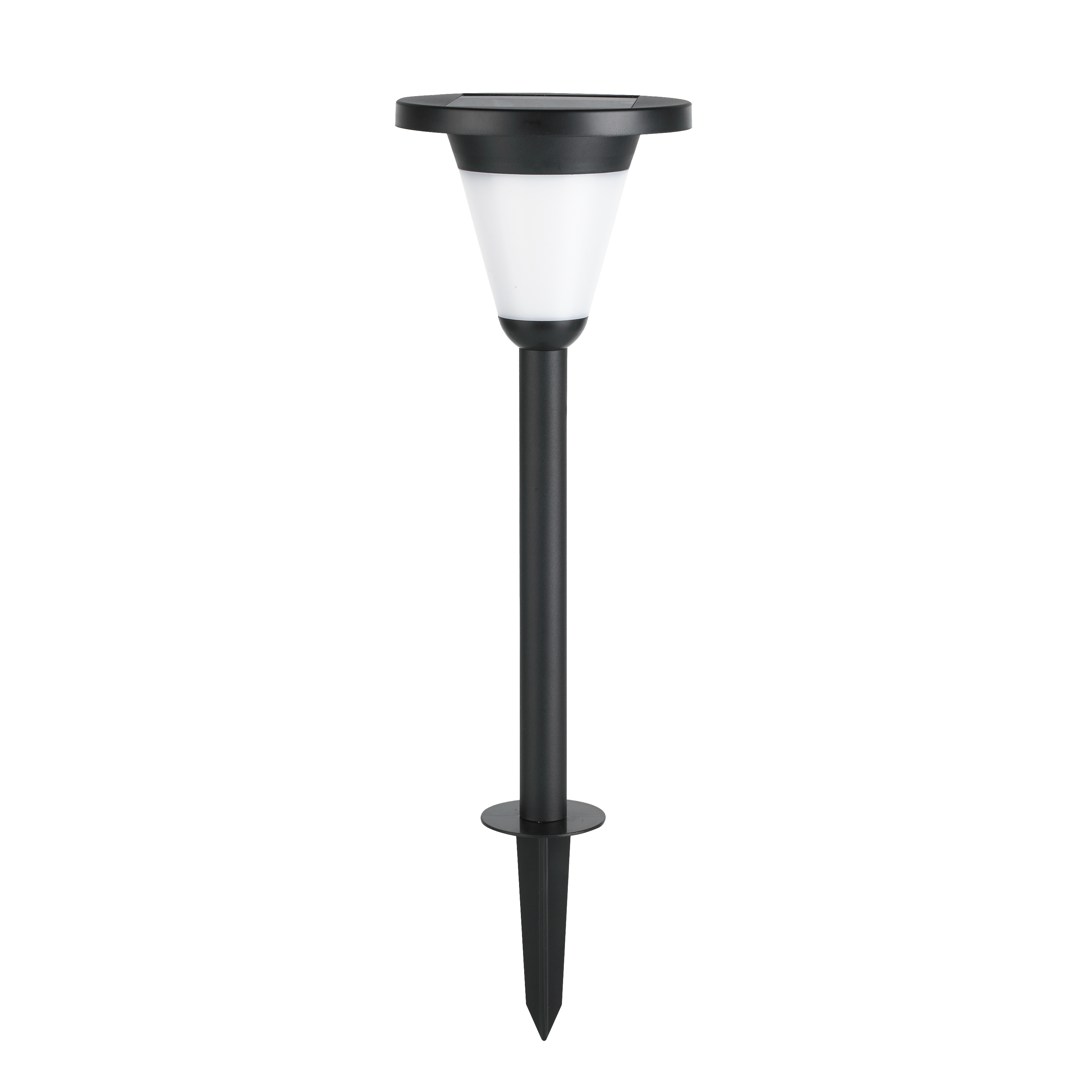 Lampa solarna wbijana Divin 500 lm barwa neutralna ściemnialna czarna 45 cm IP54 Inspire