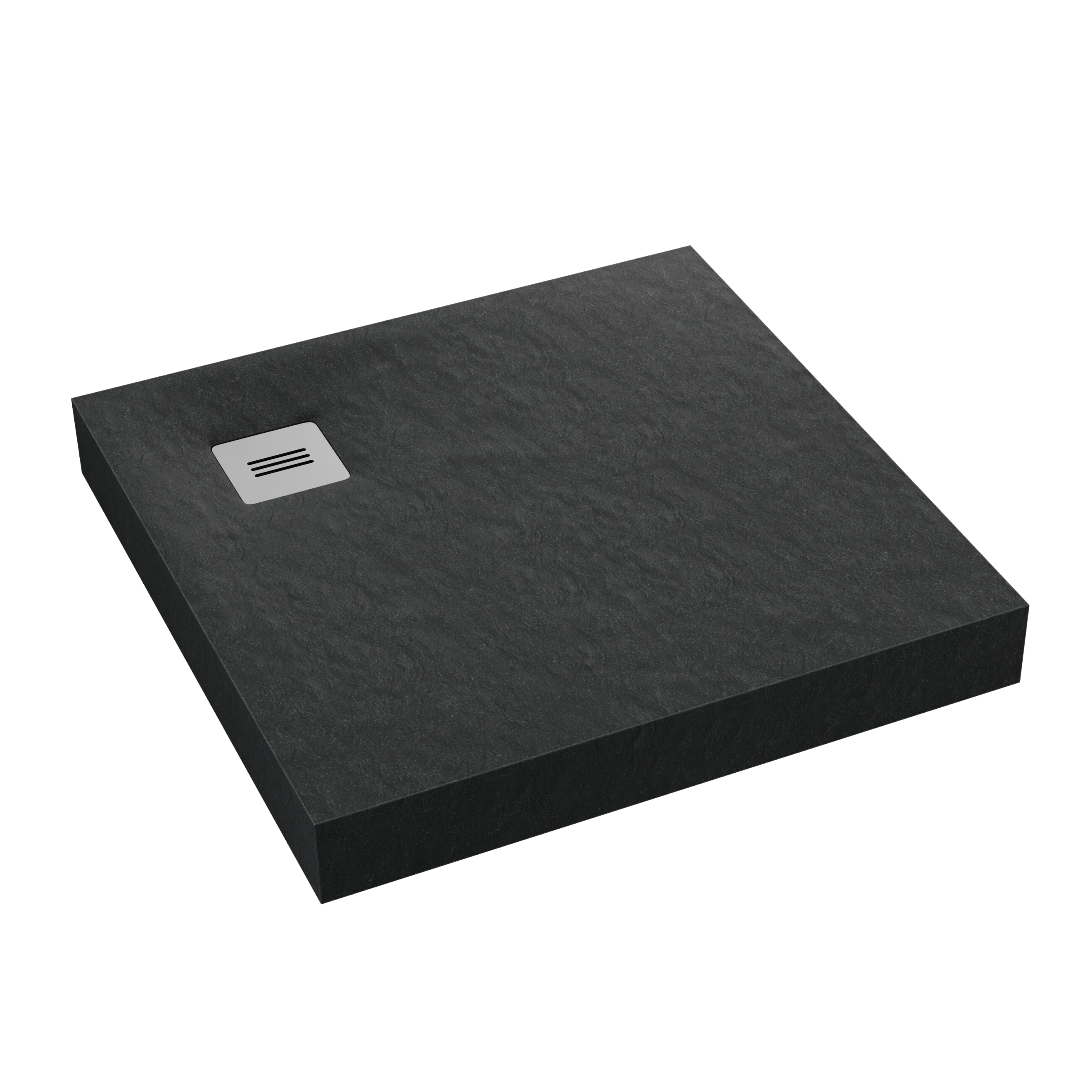Brodzik kwadratowy Schedpol Integral 80 × 80 x 12 cm czarny kamień