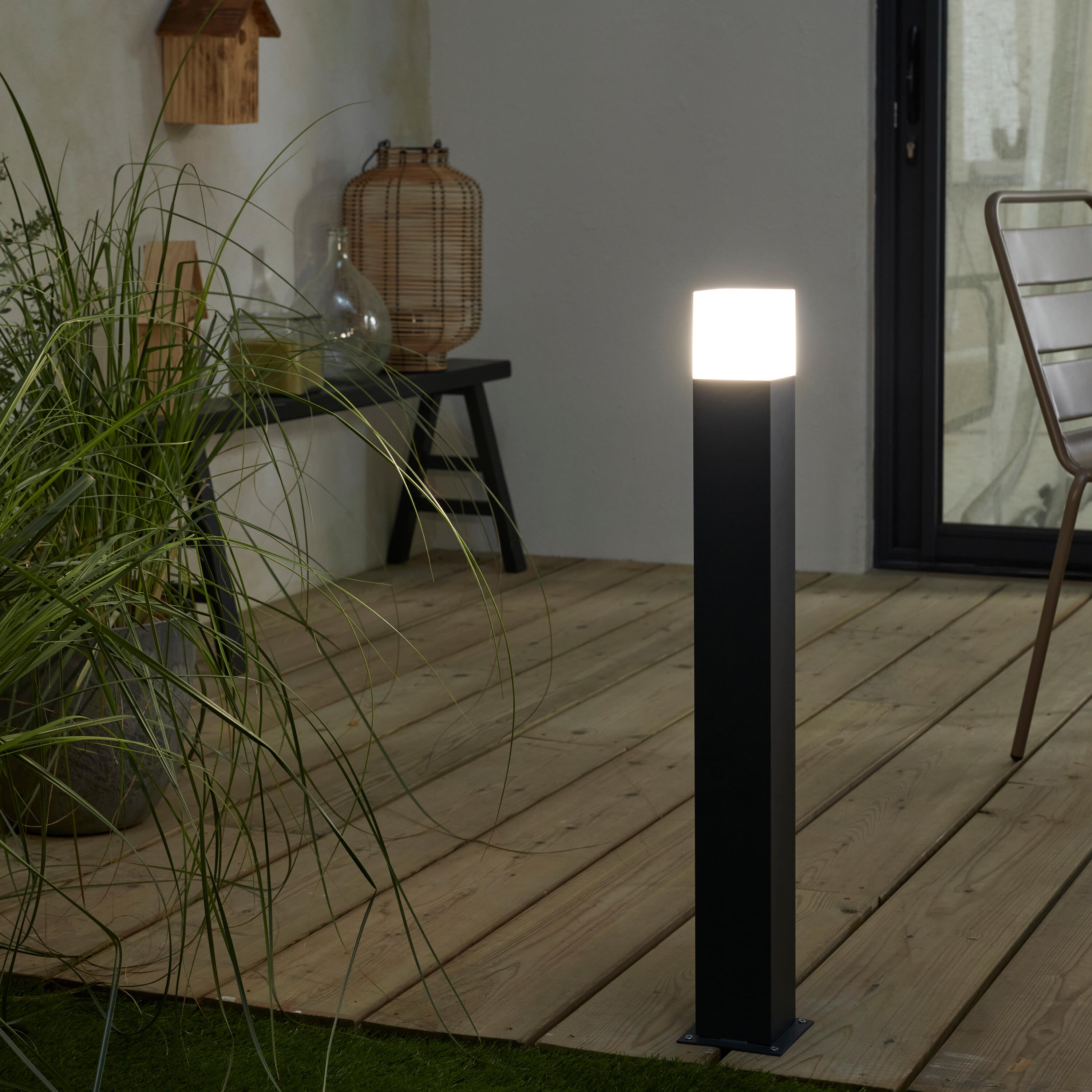 Lampa zewnętrzna ogrodowa słupek Cies E27 75 cm czarny IP54 Inspire