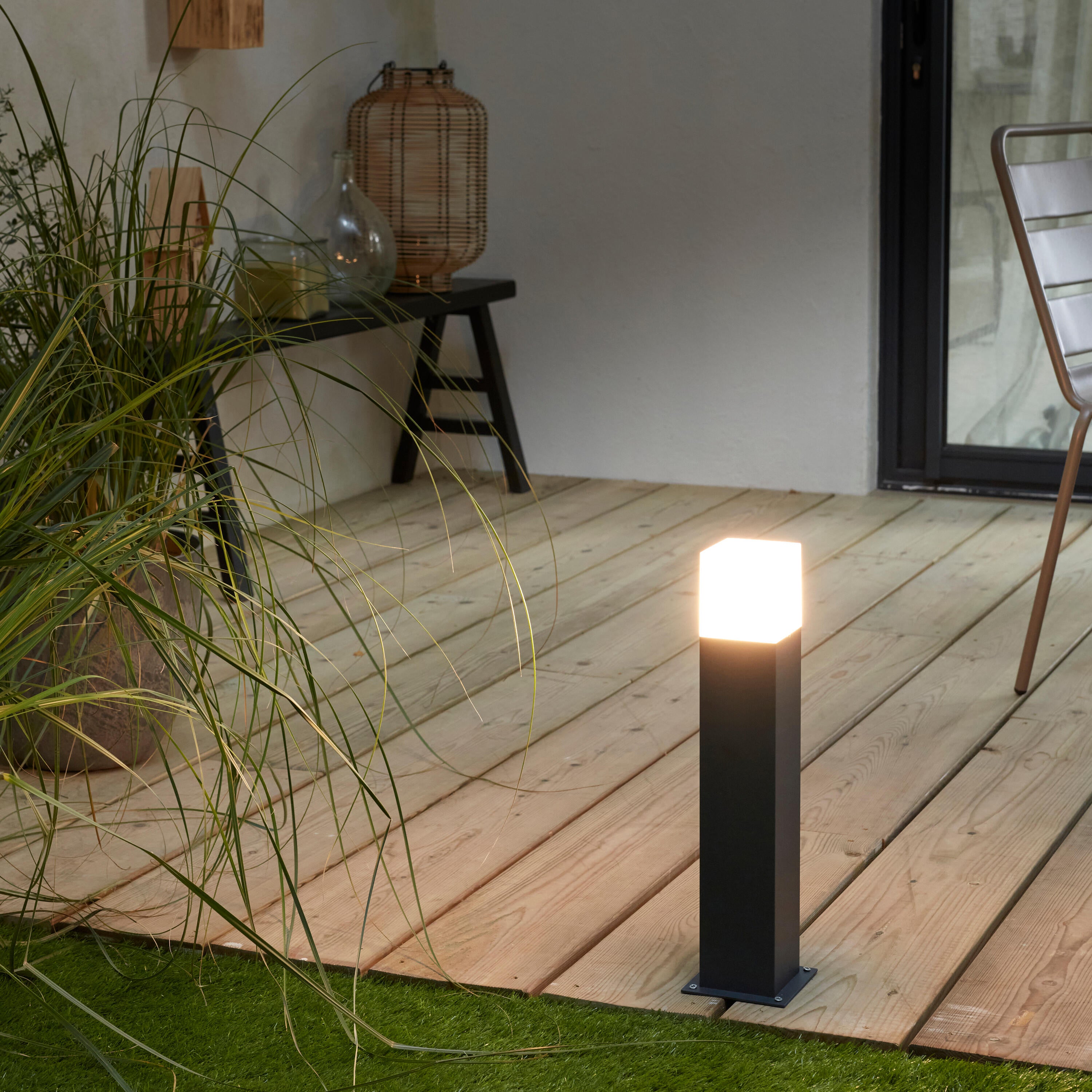 Lampa zewnętrzna ogrodowa słupek Cies E27 45 cm czarny IP54 Inspire