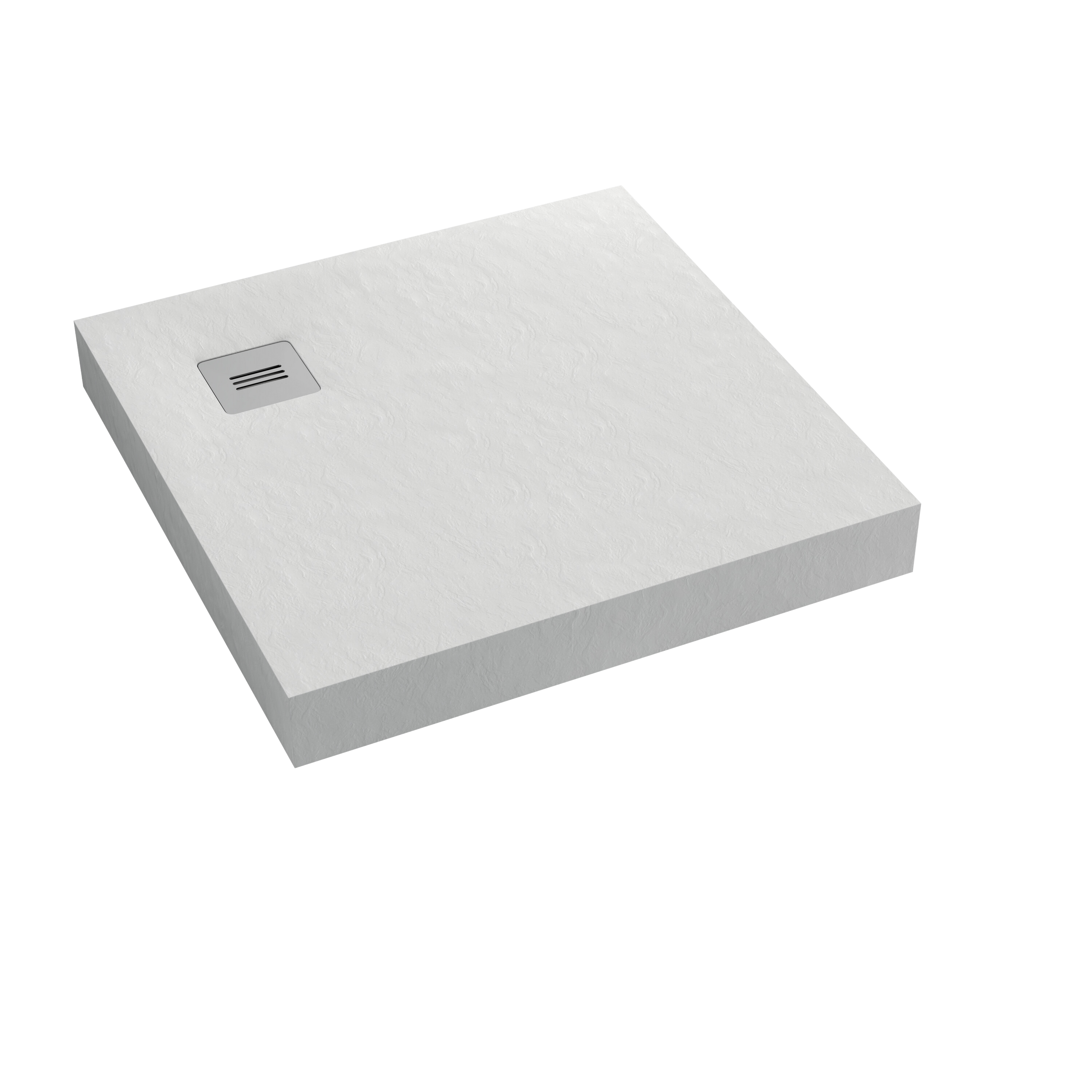 Brodzik kwadratowy Schedpol Integral 80 × 80 x 12 cm biały kamień